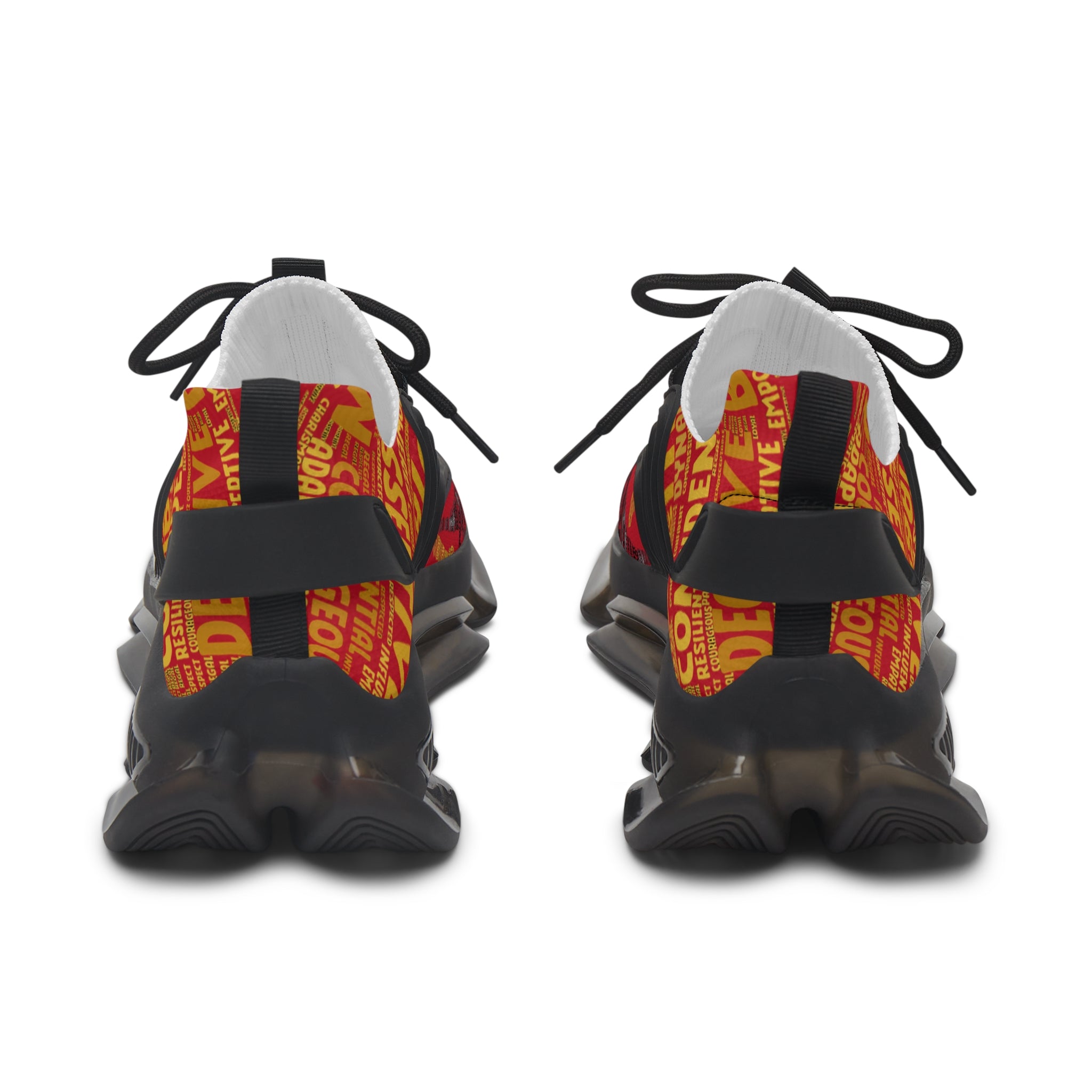I AM Series Dark Red Women's Mesh Sneakers - Bold Graphic Athletic Shoes