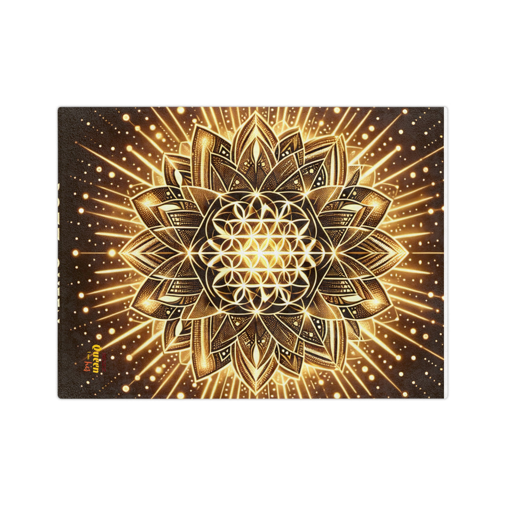 Golden Mandala Velveteen Blanket, Cozy Throw Blanket, Boho Home Decor, Yoga Lover Gift, Meditation Blanket, Warm Soft Blanket