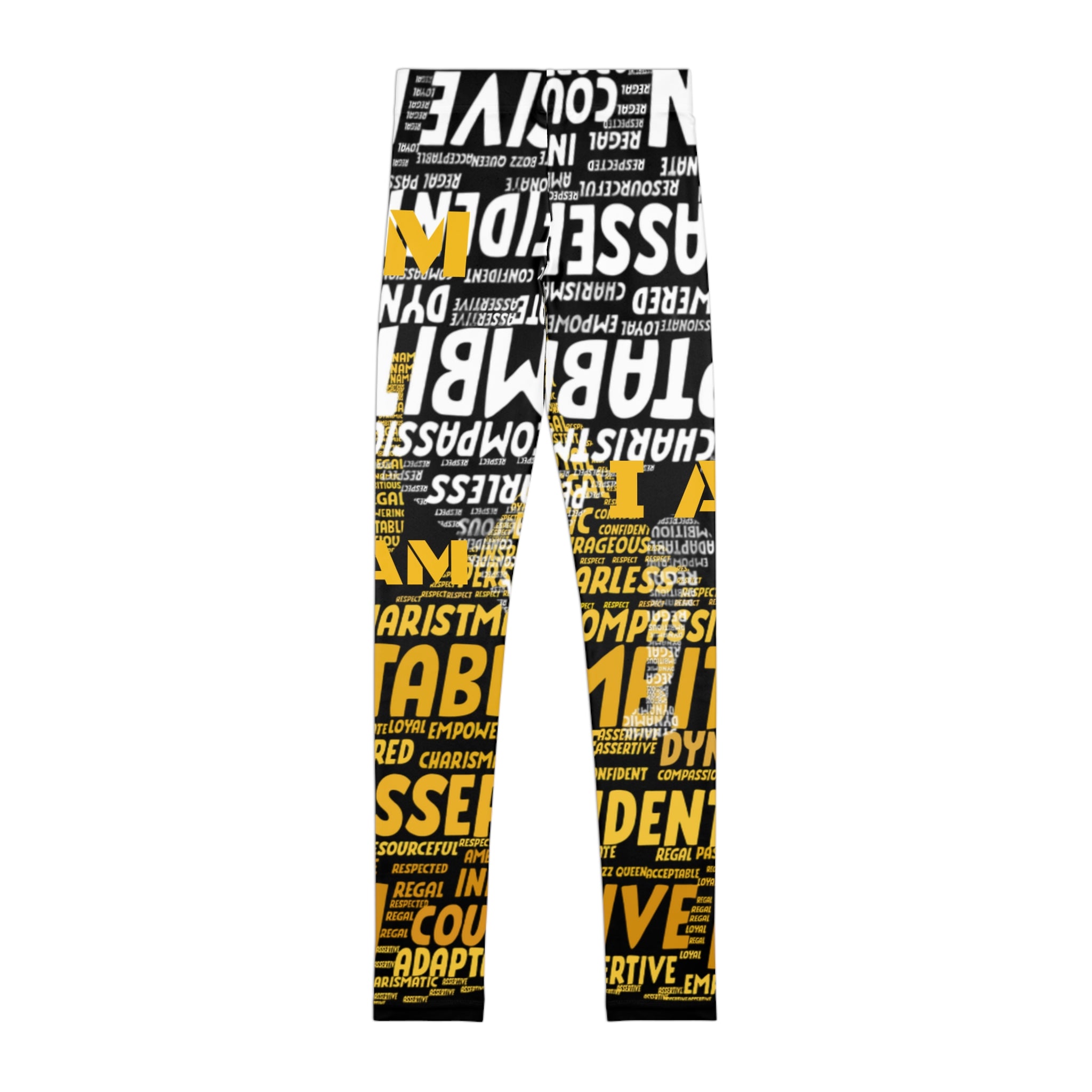 I AM Series Youth Leggings - Empowering Kids Activewear with All-Over Print