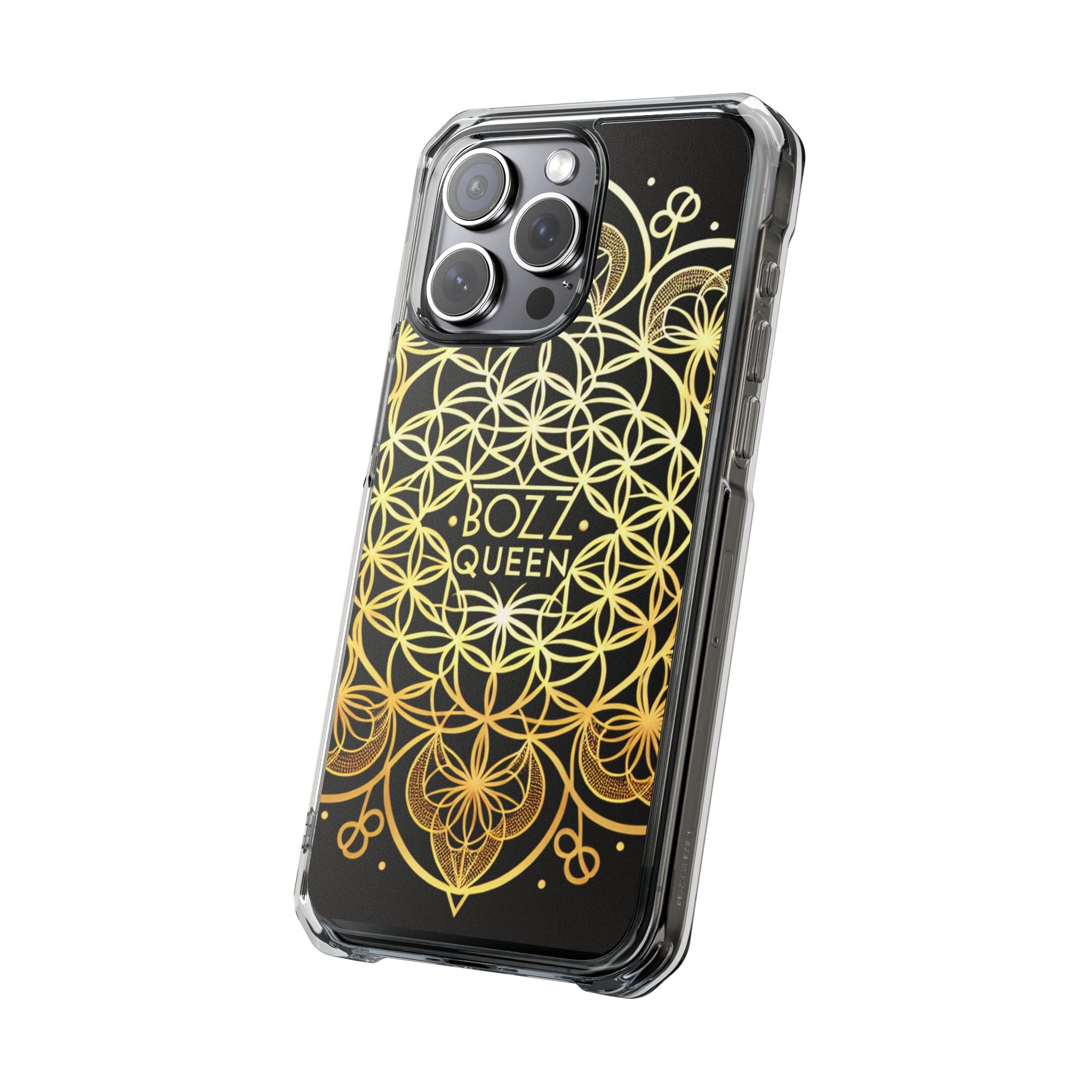 Magnetic Phone Case with Mandala Design, Boz Queen Protective Cover, Gift for Her, Bohemian Aesthetic, Unique Phone Accessory