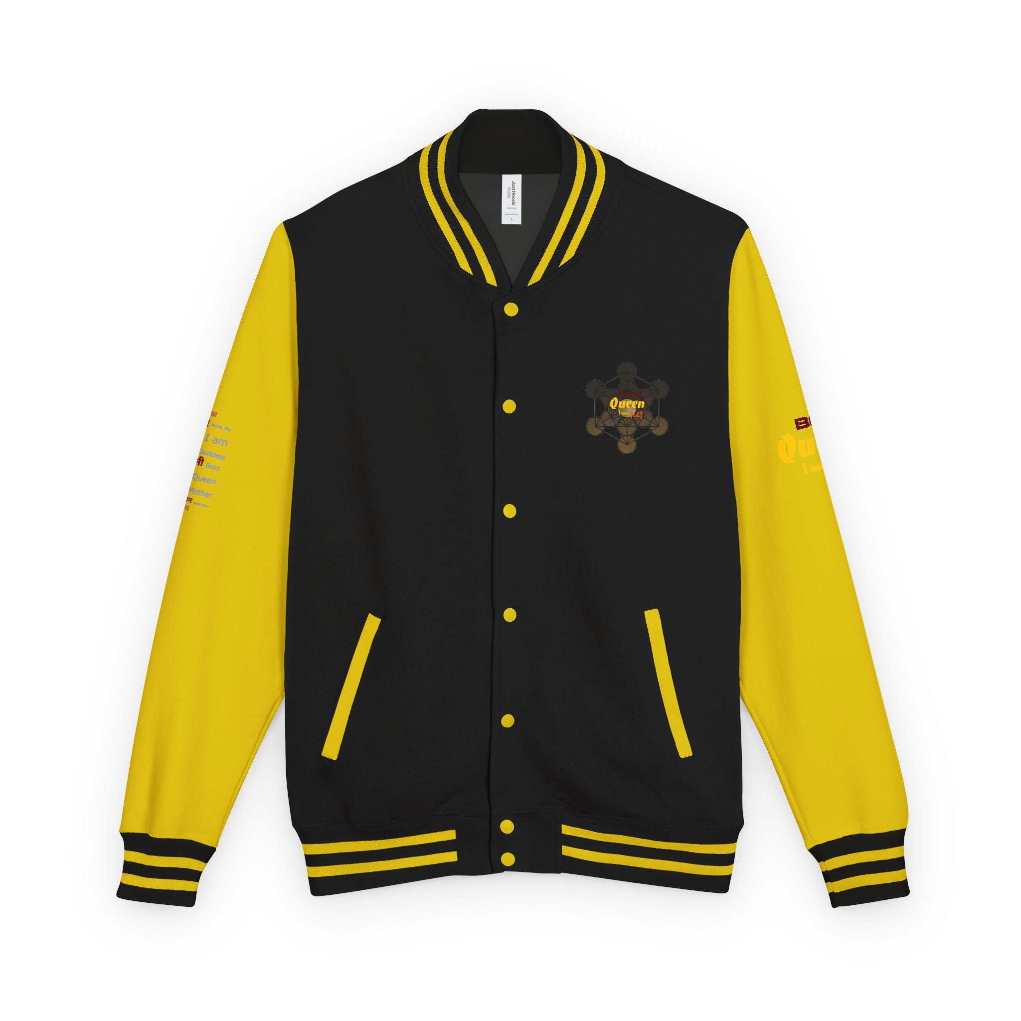 Bozz Queen Crown Design Letterman Jacket - Unisex Heavyweight Varsity Jacket