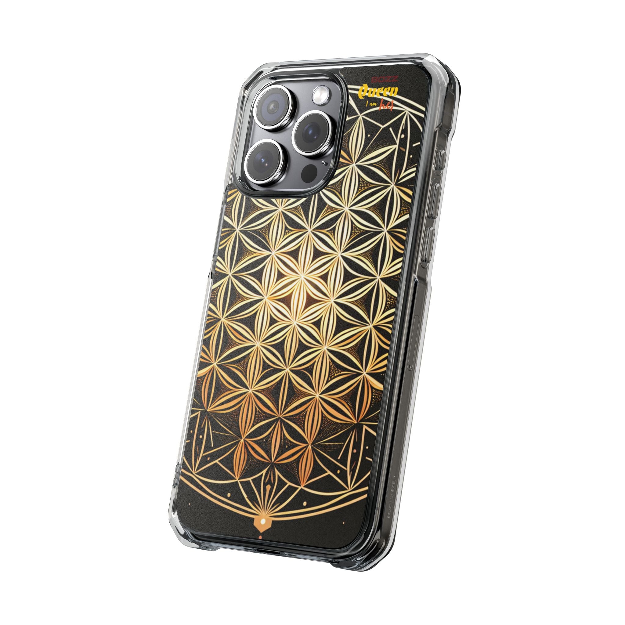 Flower of Life Magnetic Clear Case, Personalized Phone Case, Protective Impact Case, Gift for Him or Her, Boho Phone Accessories