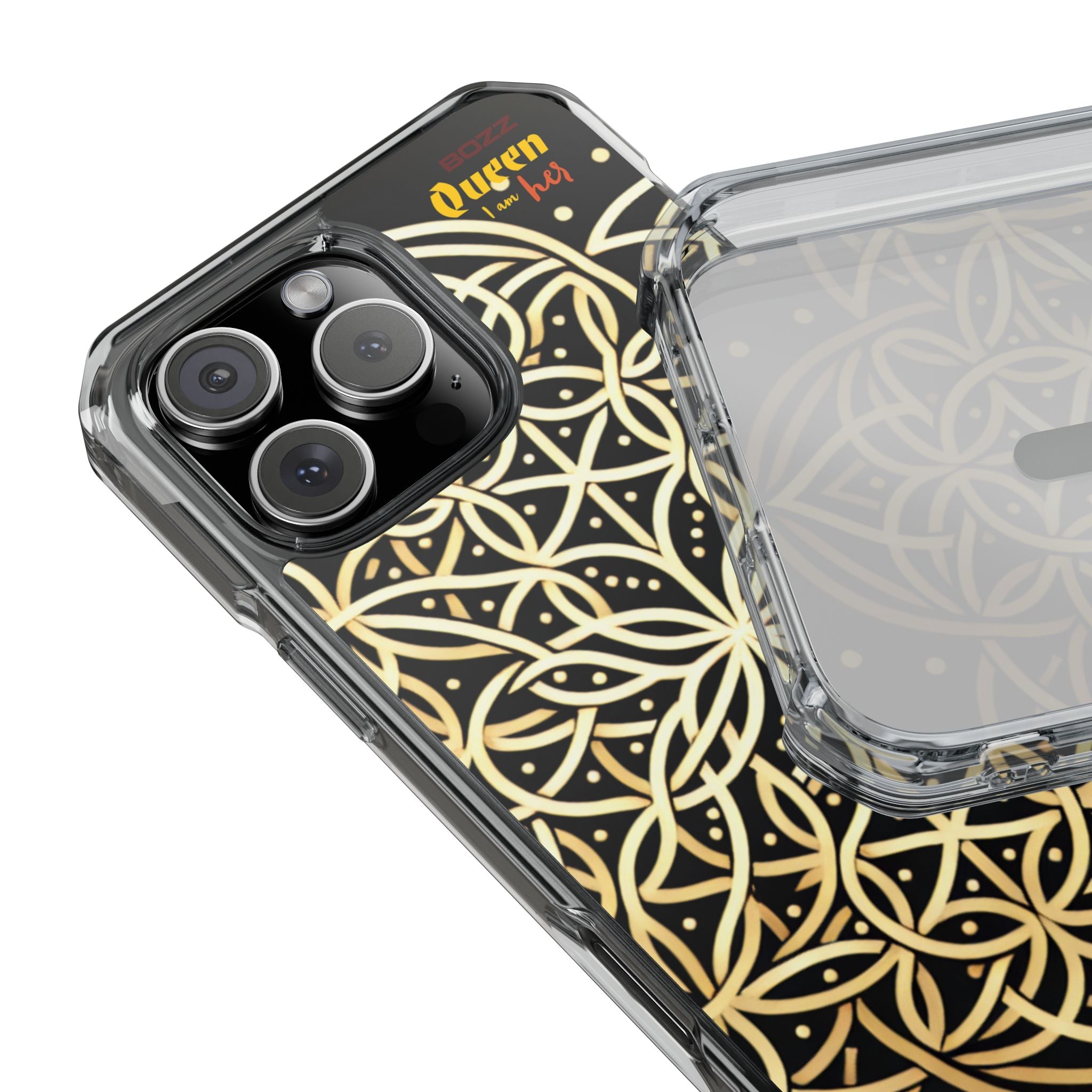 Elegant Floral Magnetic Phone Case, Clear Protective Cover, Unique Gift, Spring Accessories, Phone Protection, Trendy Case