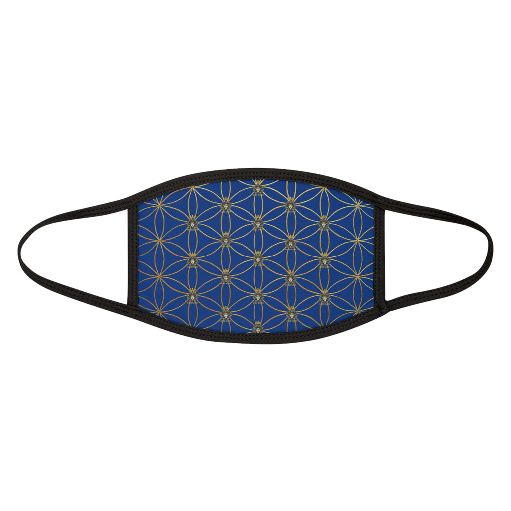 Bozz Queen Flower of Life Face Mask - Dark Blue & Gold Stylish Breathable Cloth Mask