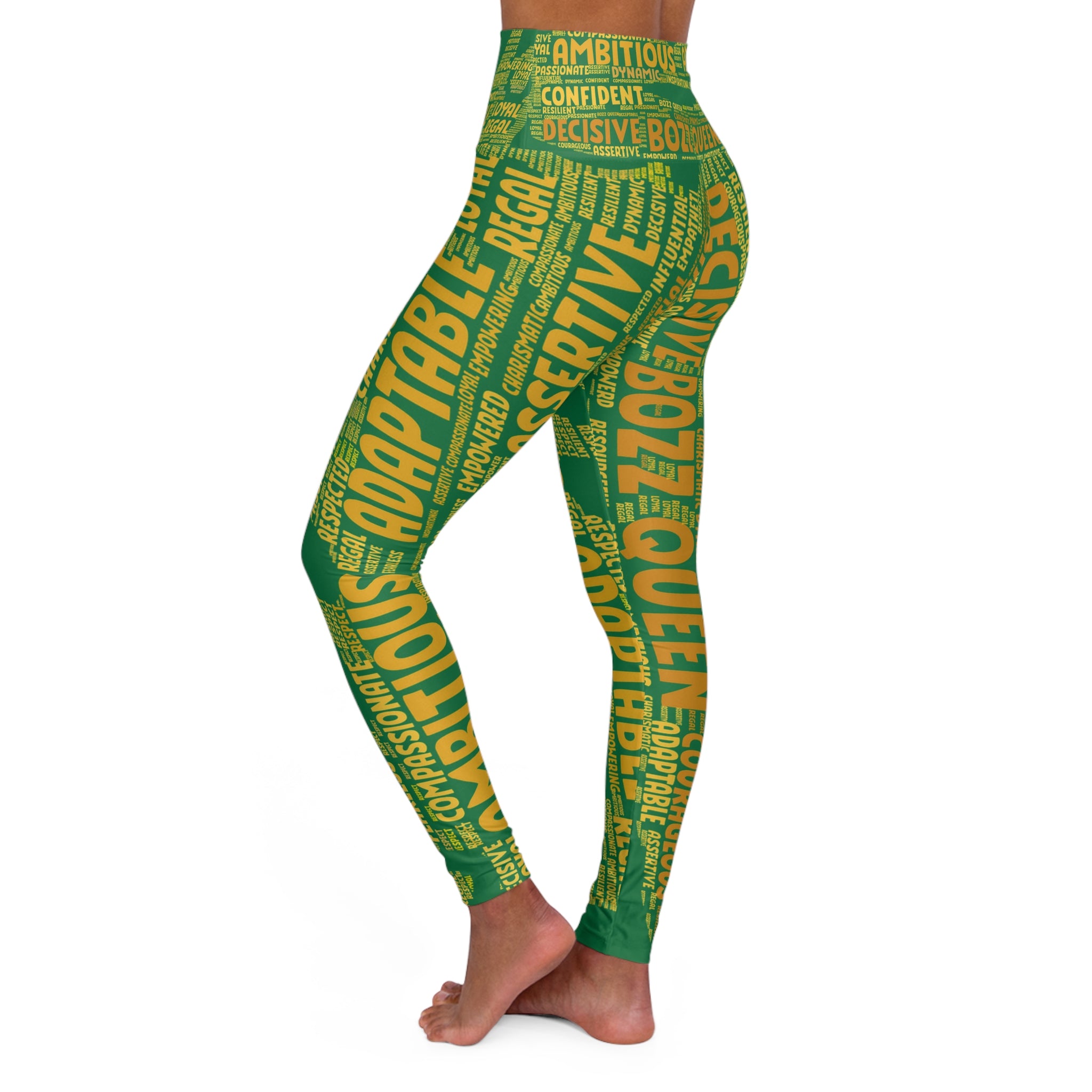 Empowering High Waisted Yoga Leggings - Motivational Activewear