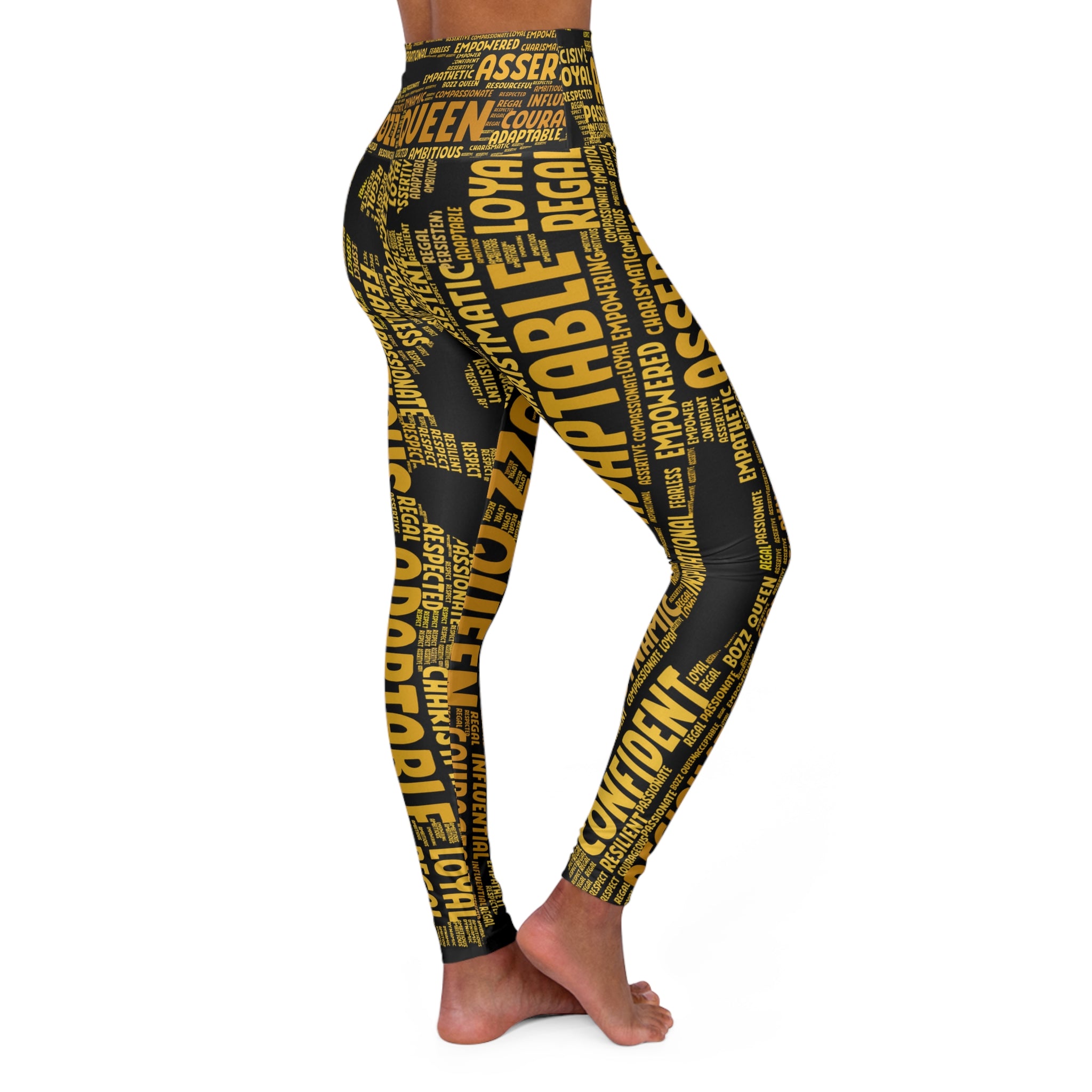 Empowering High Waisted Yoga Leggings - Motivational Activewear for Self-Love & Fitness