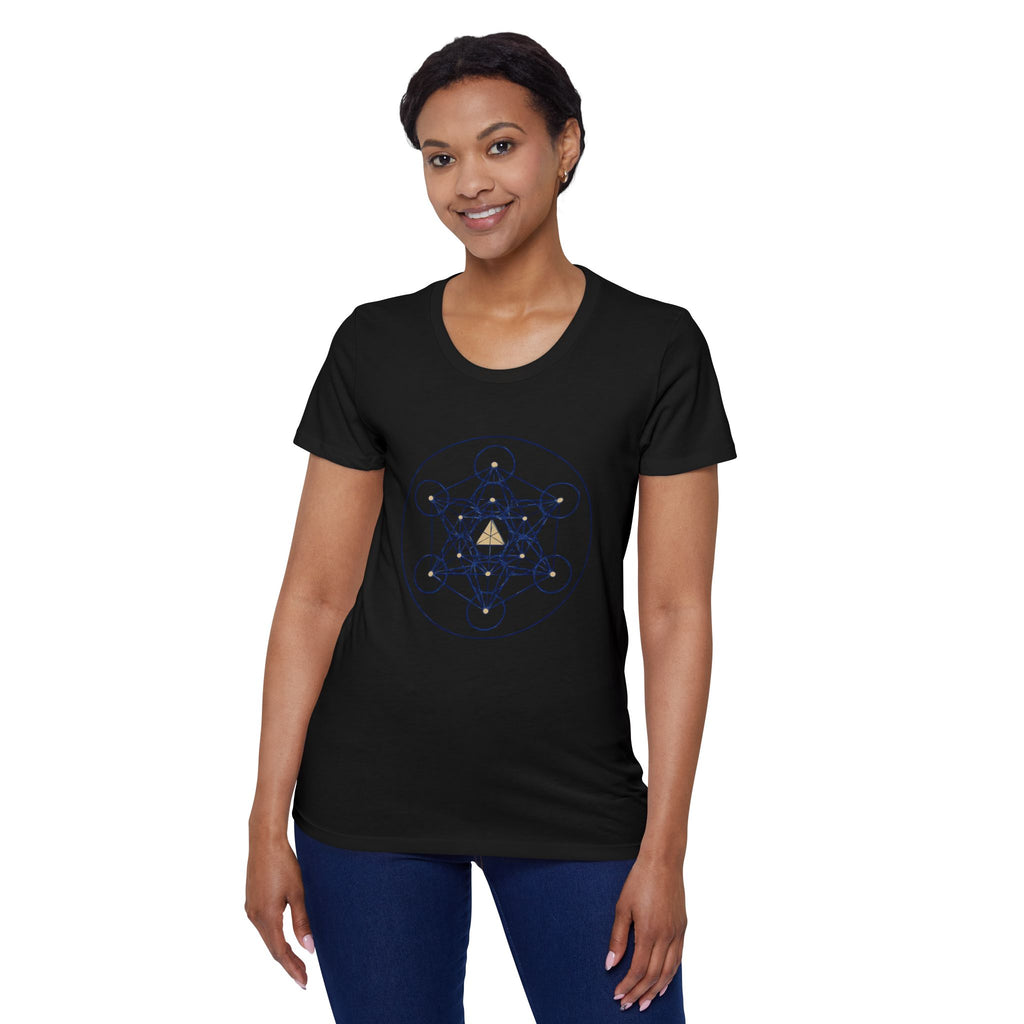 Bozz Queen Star Tetrahedron (Merkaba) Sacred Geometry T-Shirt - Women's Organic Tee