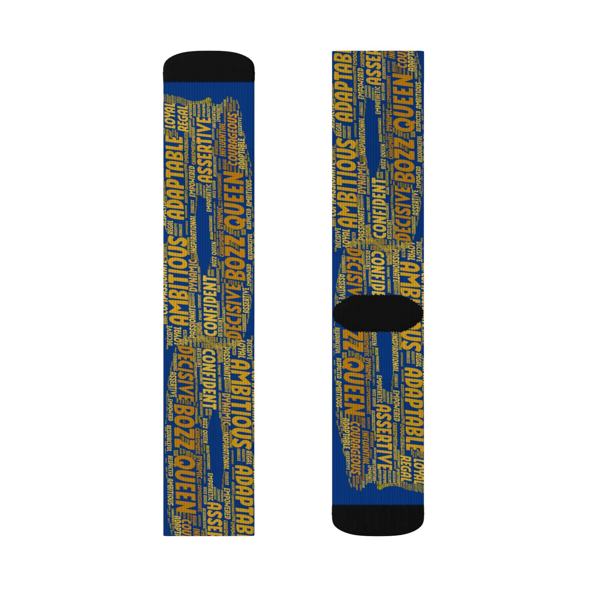 BOZZ QUEEN Dark Blue Bold Statement Socks - Empowering Motivational Wear