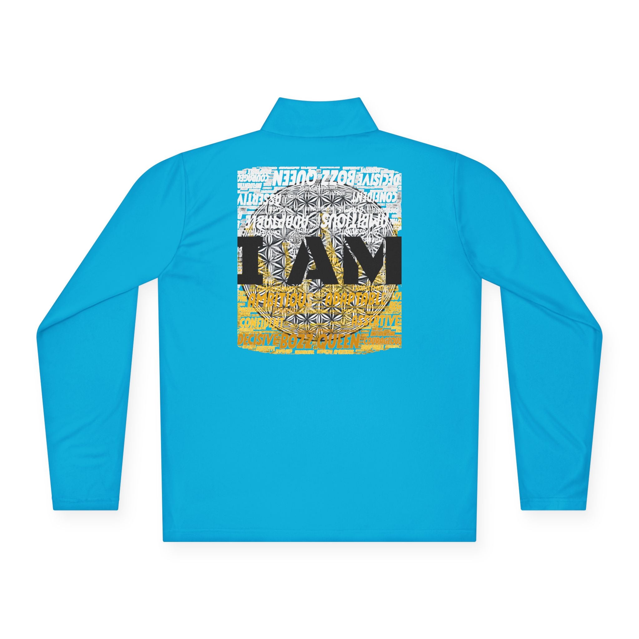 I AM Unisex Quarter-Zip Pullover - Motivational Activewear for Gym & Yoga