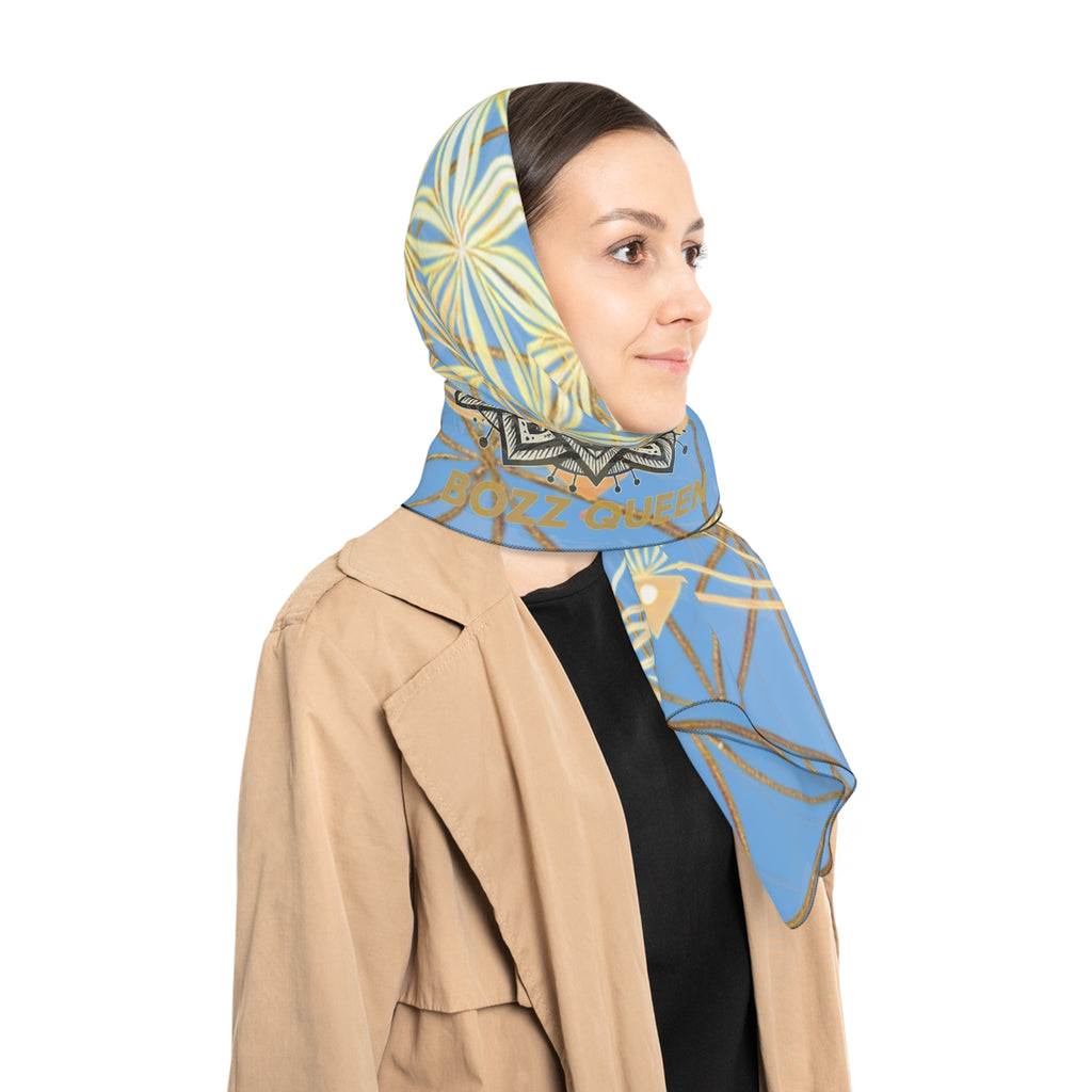 Flower of Life Light Blue Scarf - Sacred Geometry Spiritual Accessory