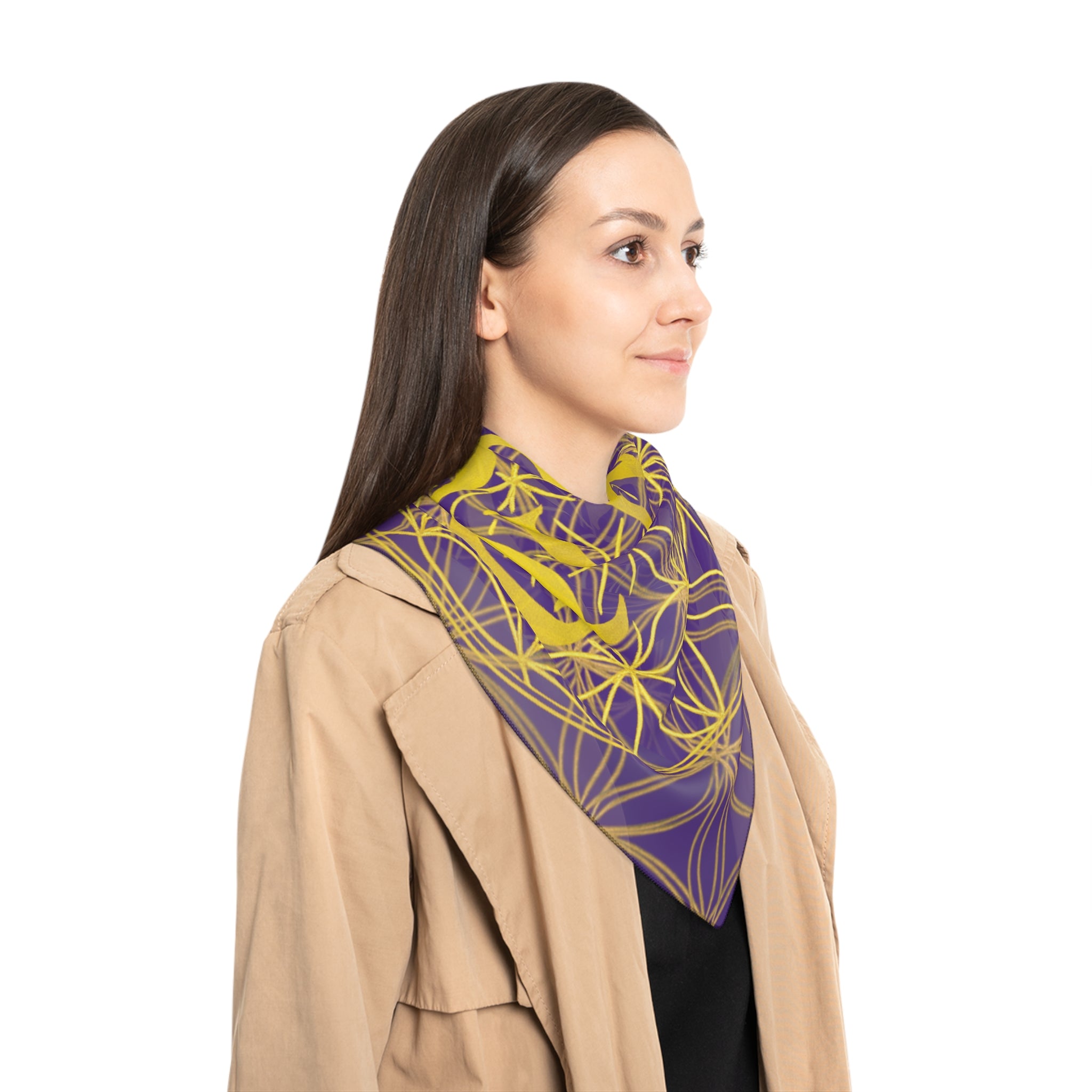 Flower of Life Purple Scarf - Sacred Geometry Spiritual Accessory