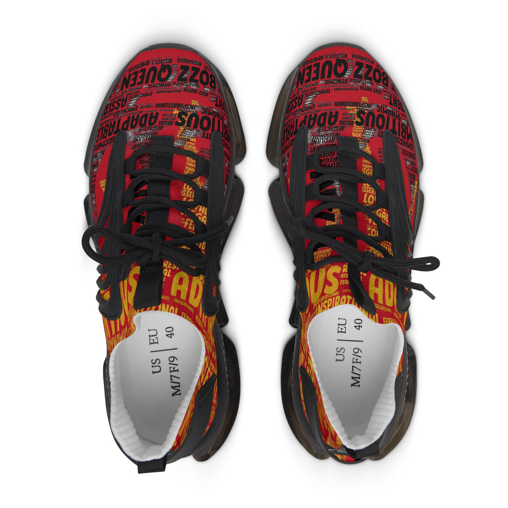 I AM Series Dark Red Women's Mesh Sneakers - Bold Graphic Athletic Shoes