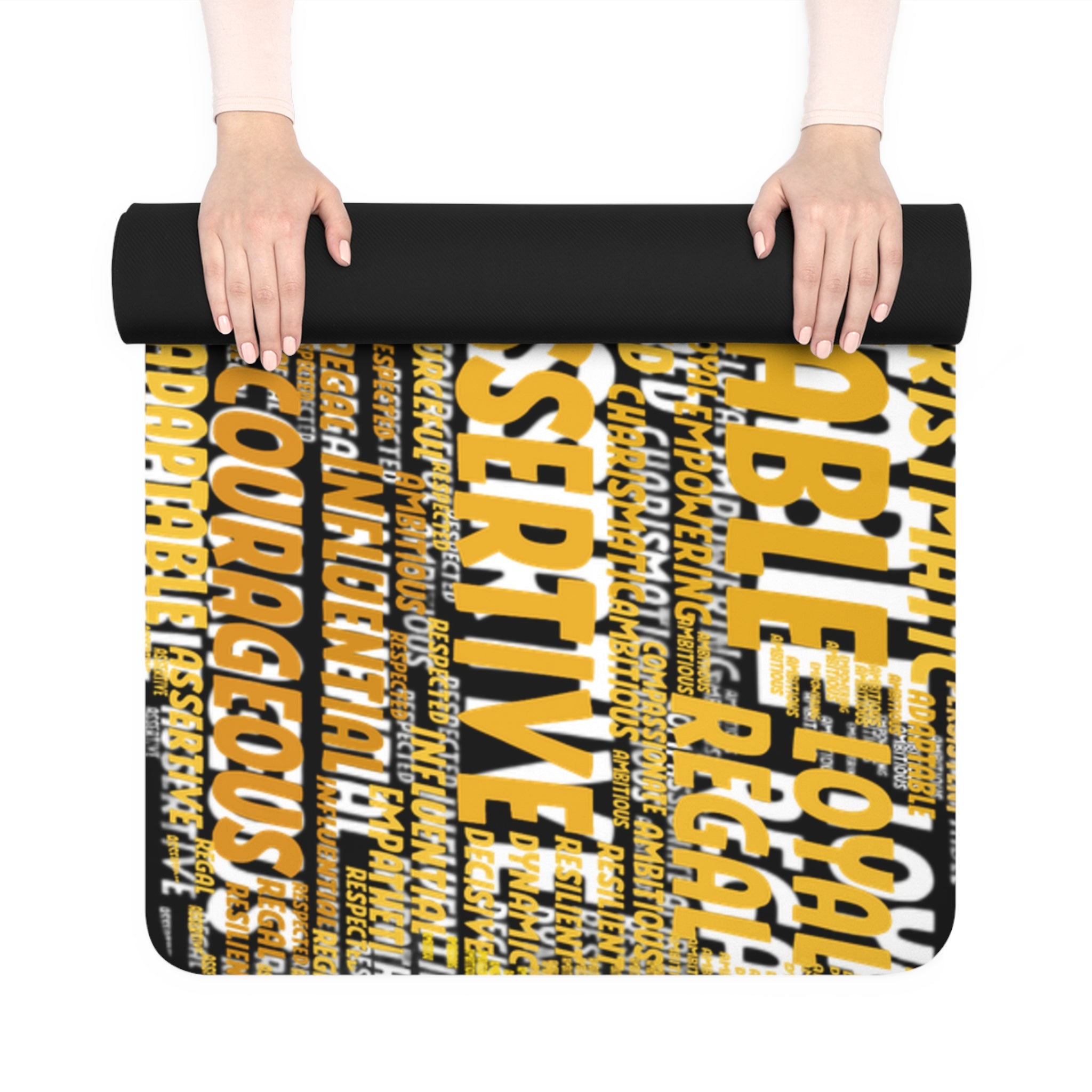 BOZZ QUEEN I AM Empowering Rubber Yoga Mat - Motivational Fitness & Mindfulness