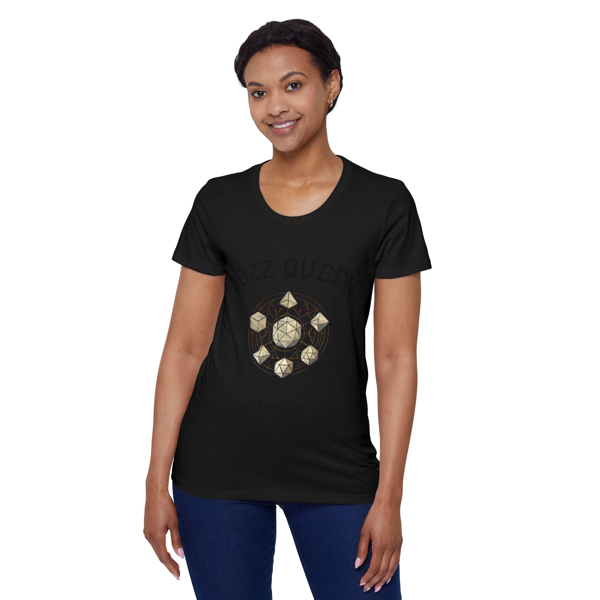 Bozz Queen Platonic Solids Sacred Geometry T-Shirt - Women's Organic Cotton Tee