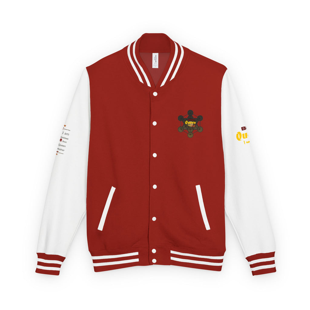 Bozz Queen Crown Design Letterman Jacket - Unisex Heavyweight Varsity Jacket