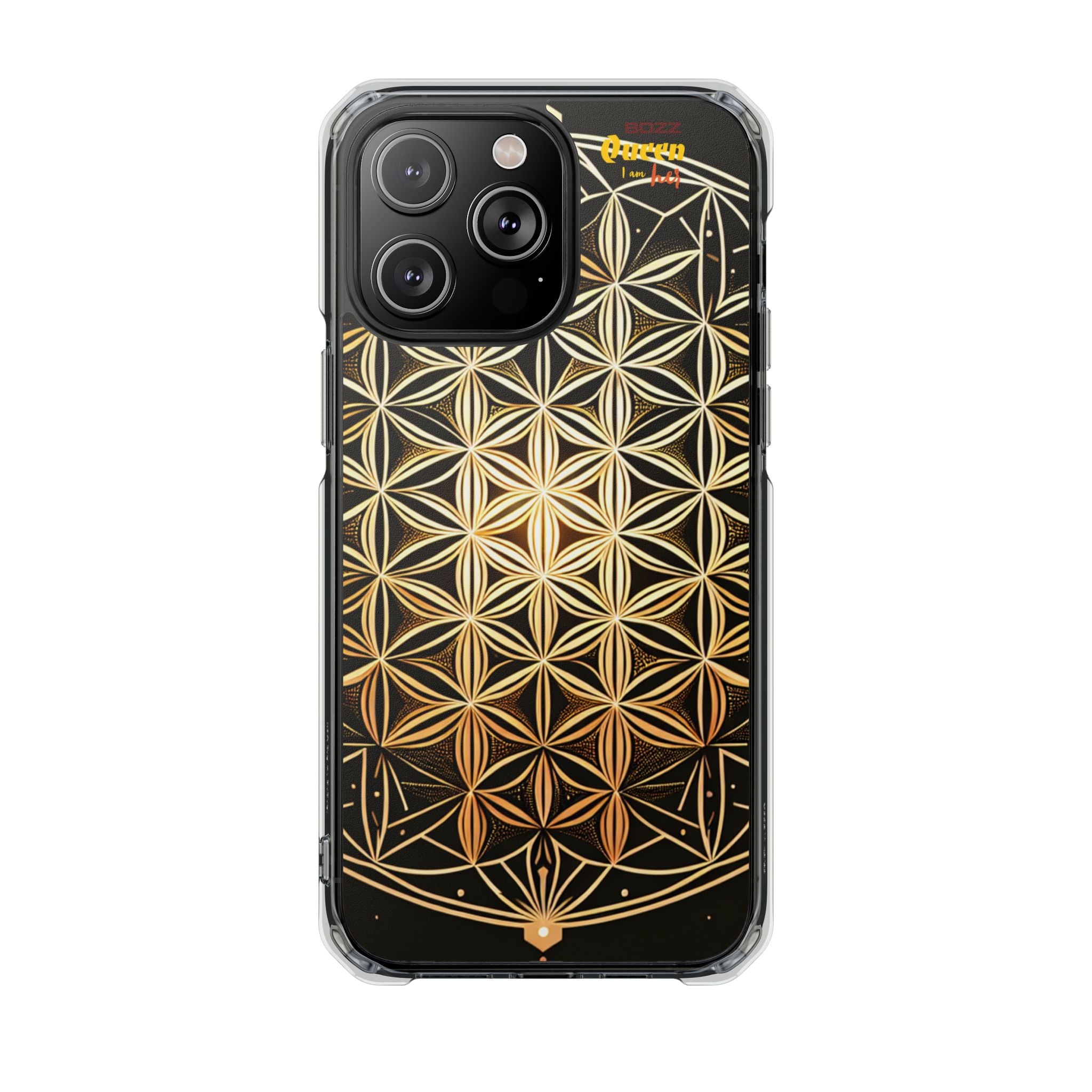 Flower of Life Magnetic Clear Case, Personalized Phone Case, Protective Impact Case, Gift for Him or Her, Boho Phone Accessories