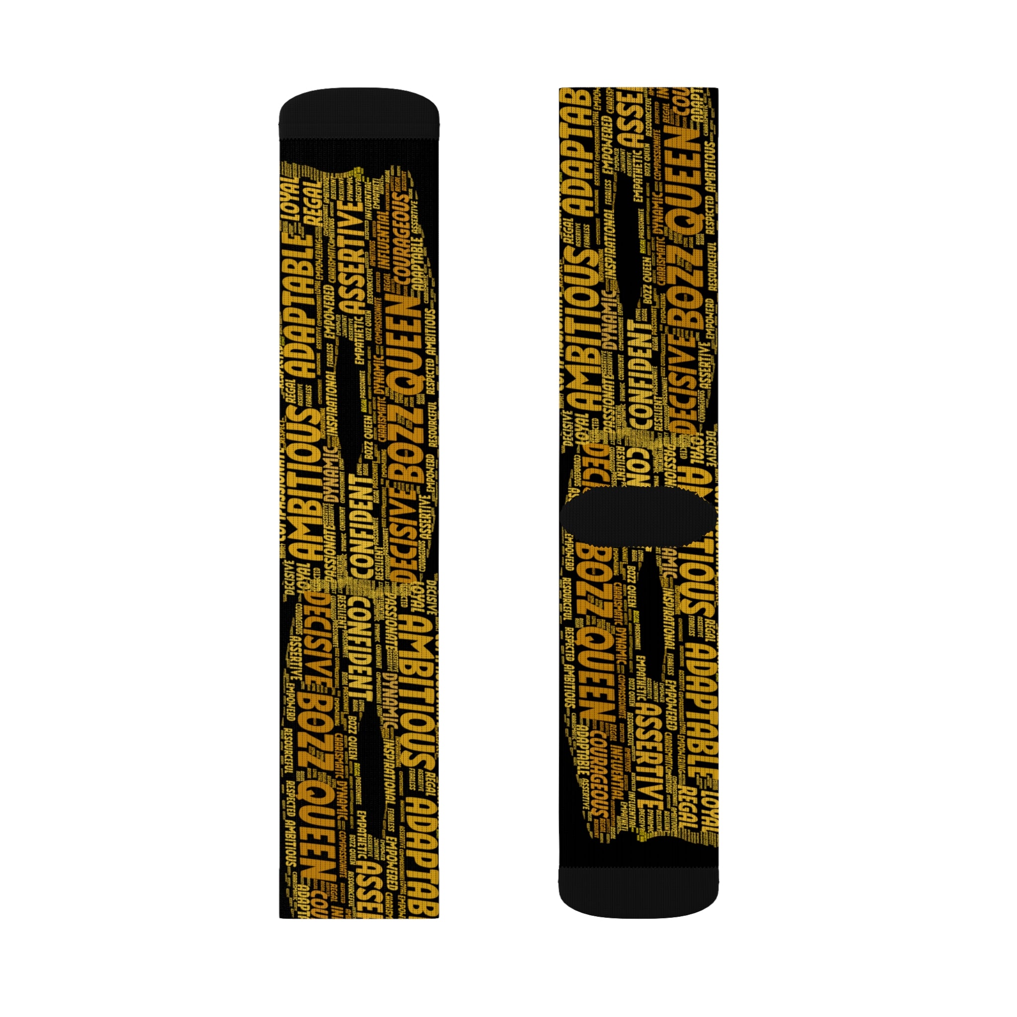 BOZZ QUEEN Black Bold Statement Socks - Empowering Motivational Wear