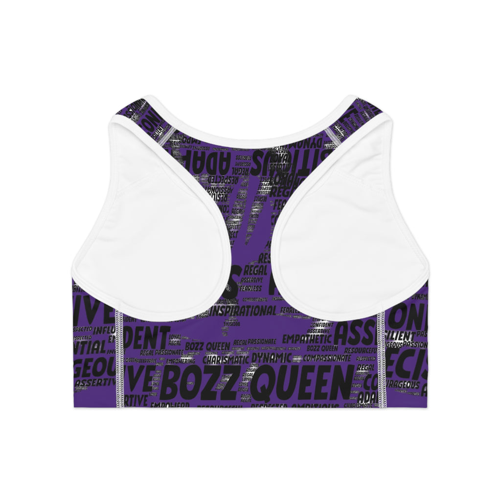 Empowering Sports Bra - Bozz Queen Origin Collection | Purple & Black