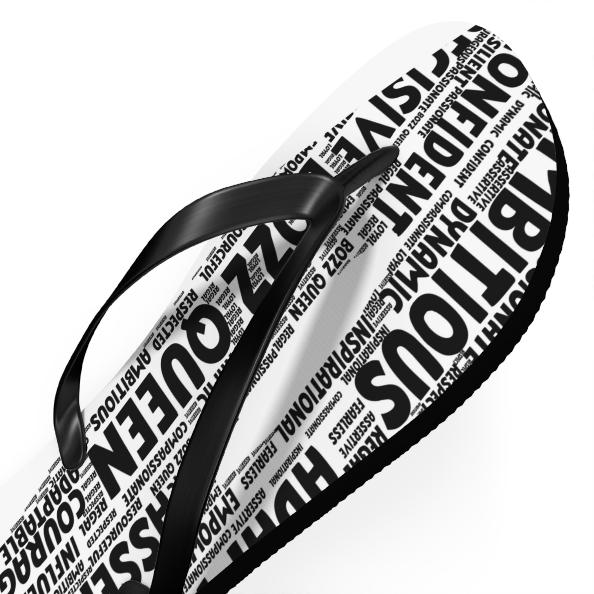 Empowering Word Flip Flops - Motivational Summer Footwear for Self-Care