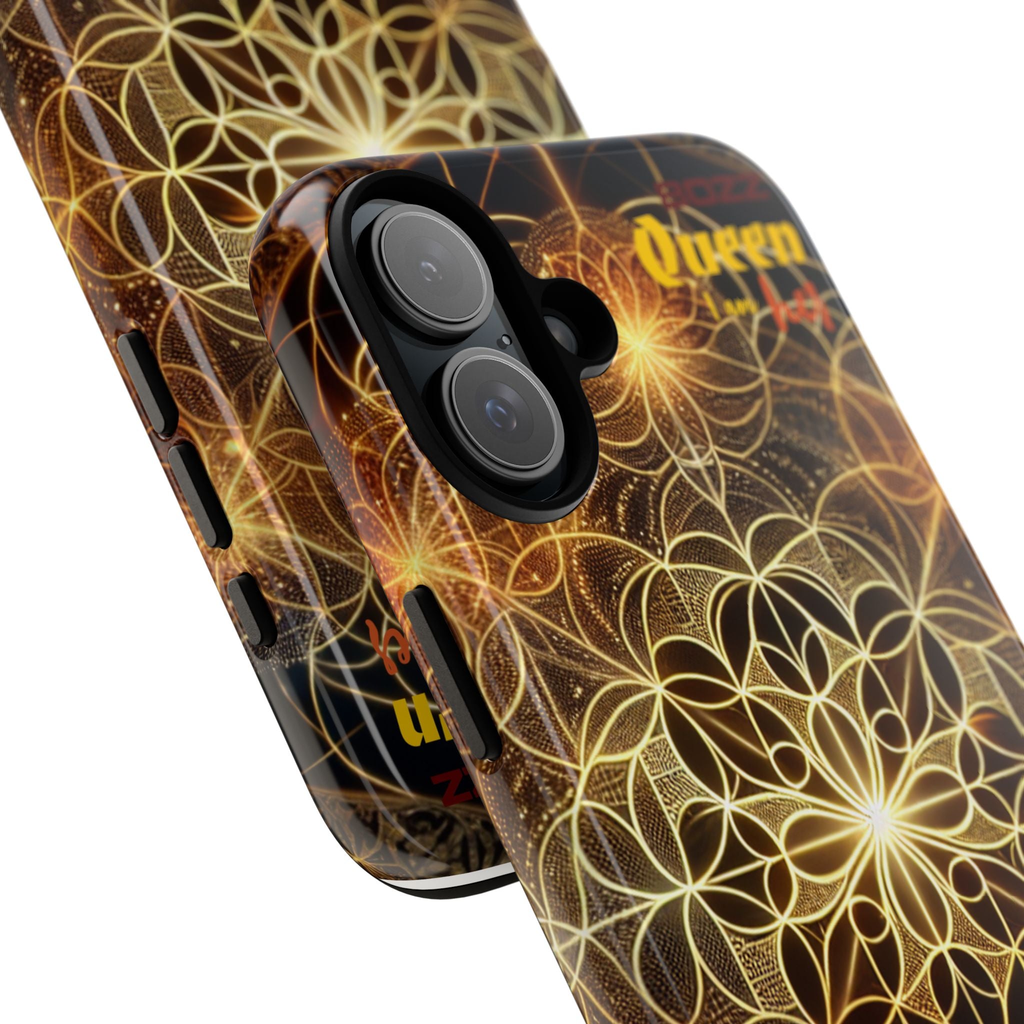 Golden Flower Mandala Phone Case, Tough Cases, Bohemian Phone Cover, Unique Gift for Him/Her, Spiritual and Artistic Design