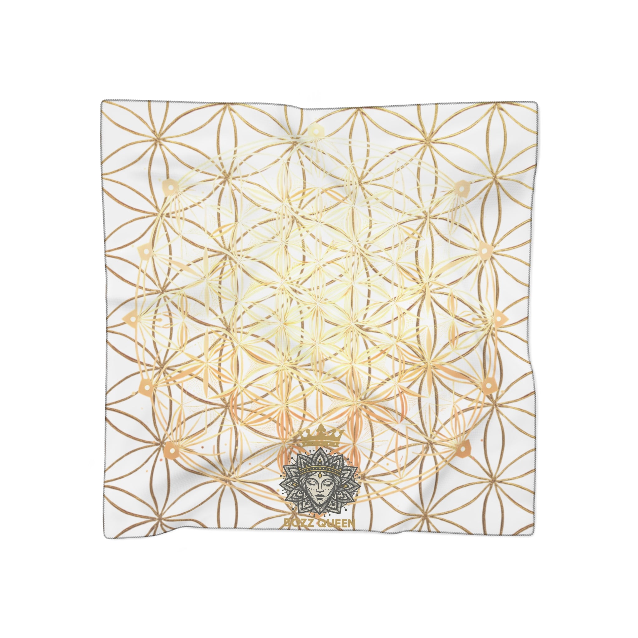 Flower of Life White Scarf - Sacred Geometry Spiritual Accessory