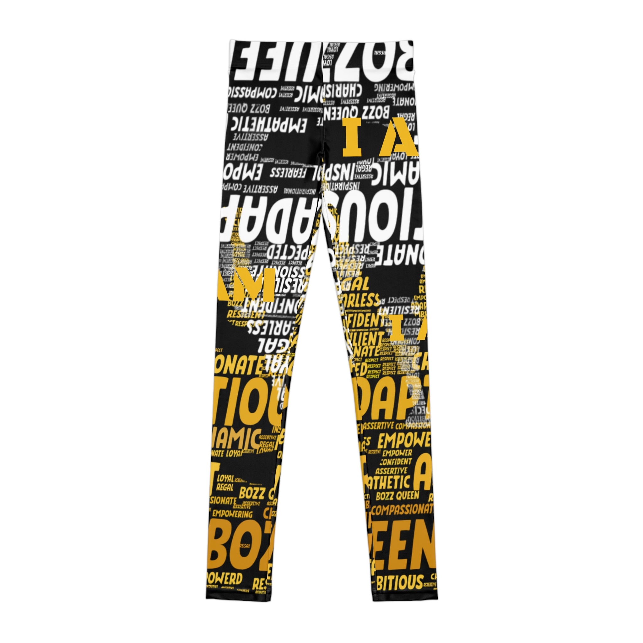 I AM Series Youth Leggings - Empowering Kids Activewear with All-Over Print