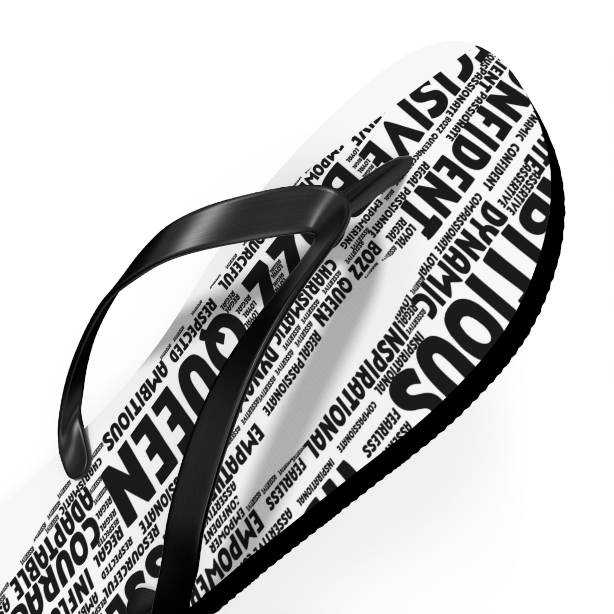 Empowering Word Flip Flops - Motivational Summer Footwear for Self-Care