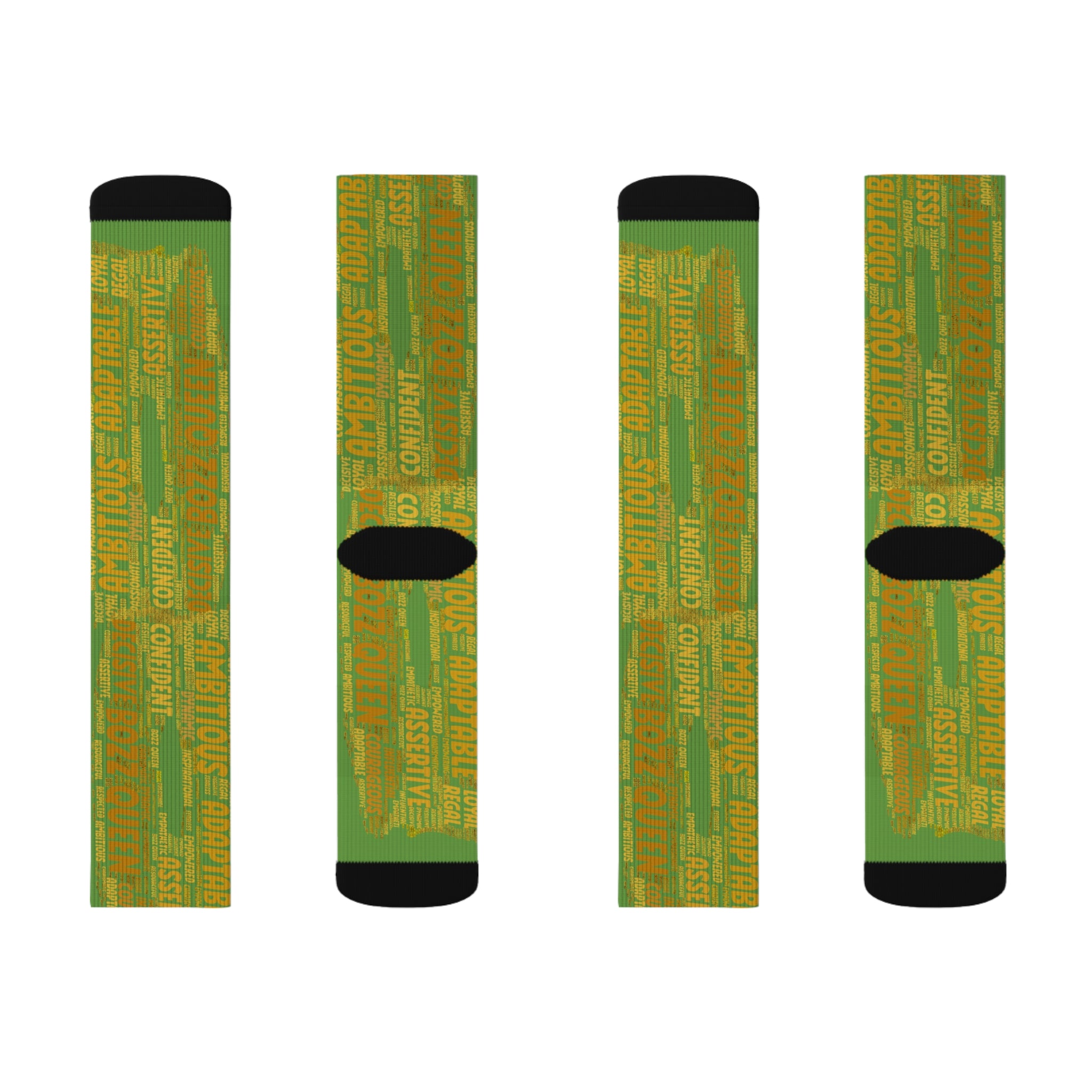 BOZZ QUEEN Green Bold Statement Socks - Empowering Motivational Wear