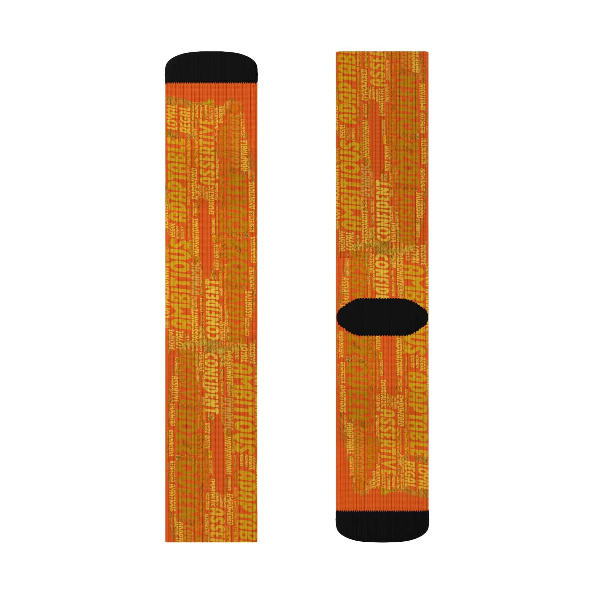 BOZZ QUEEN Orange Bold Statement Socks - Empowering Motivational Wear