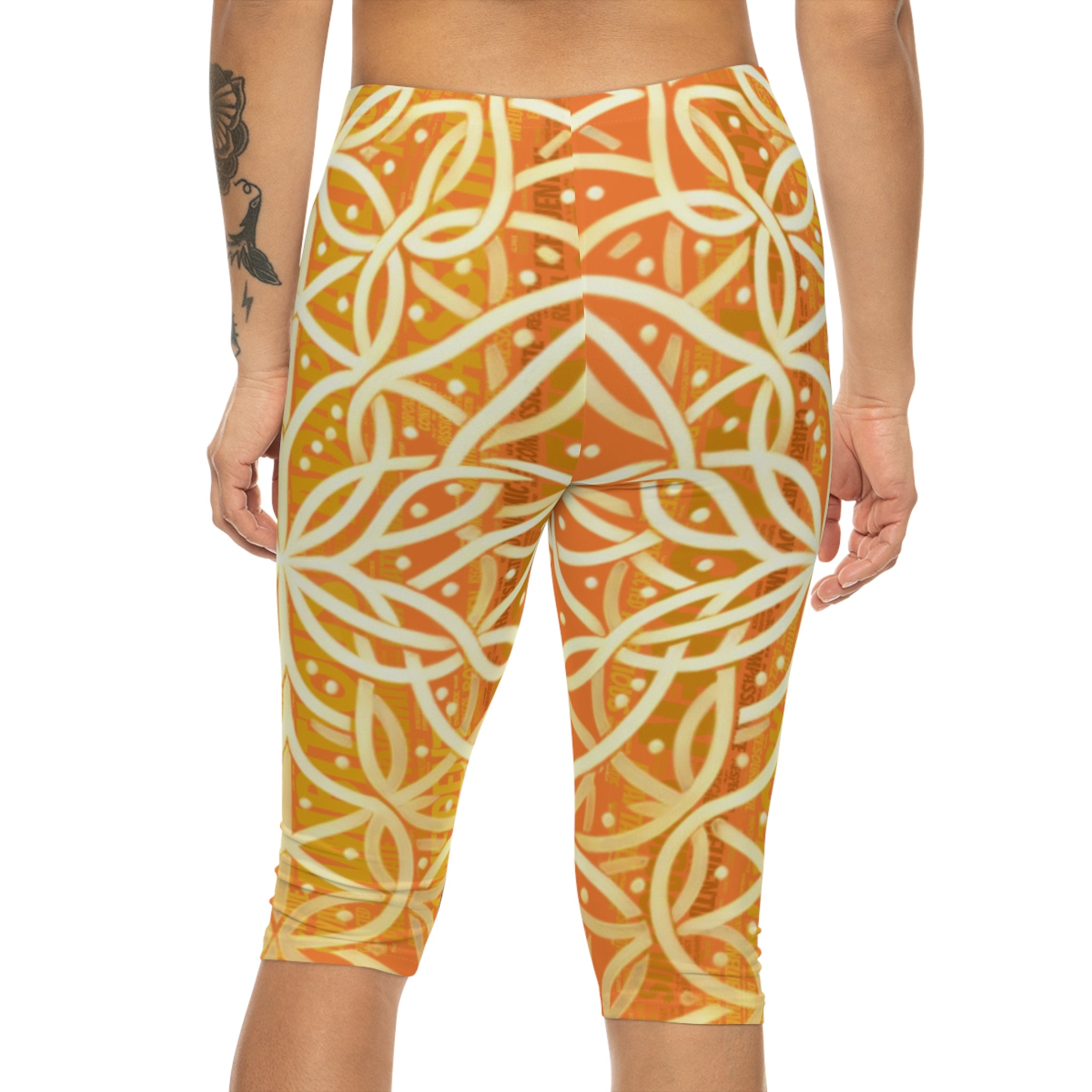 Light Orange Grey Chic Women's Capri Leggings - Stylish Yoga Pants & Activewear