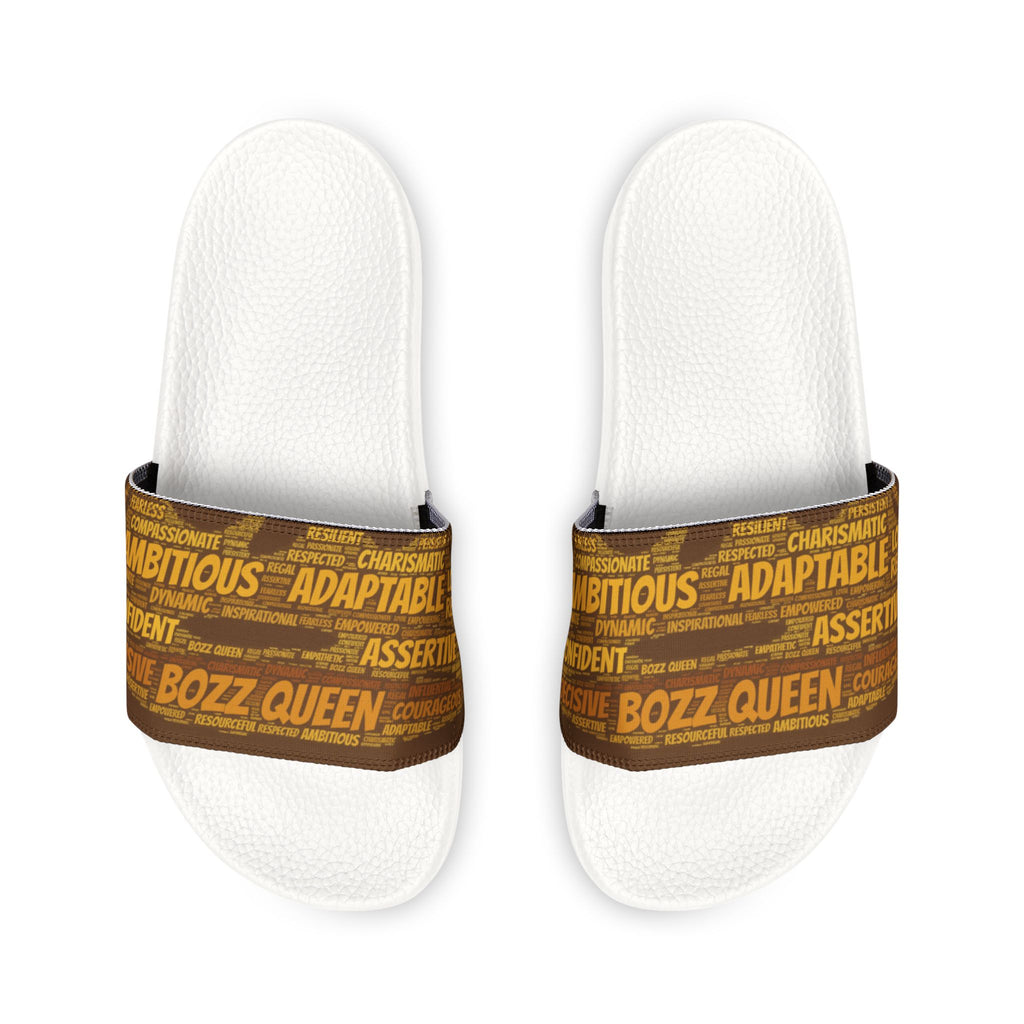 Bozz Queen Brown & Gold Women's Sandals - Removable Strap Beach Slides
