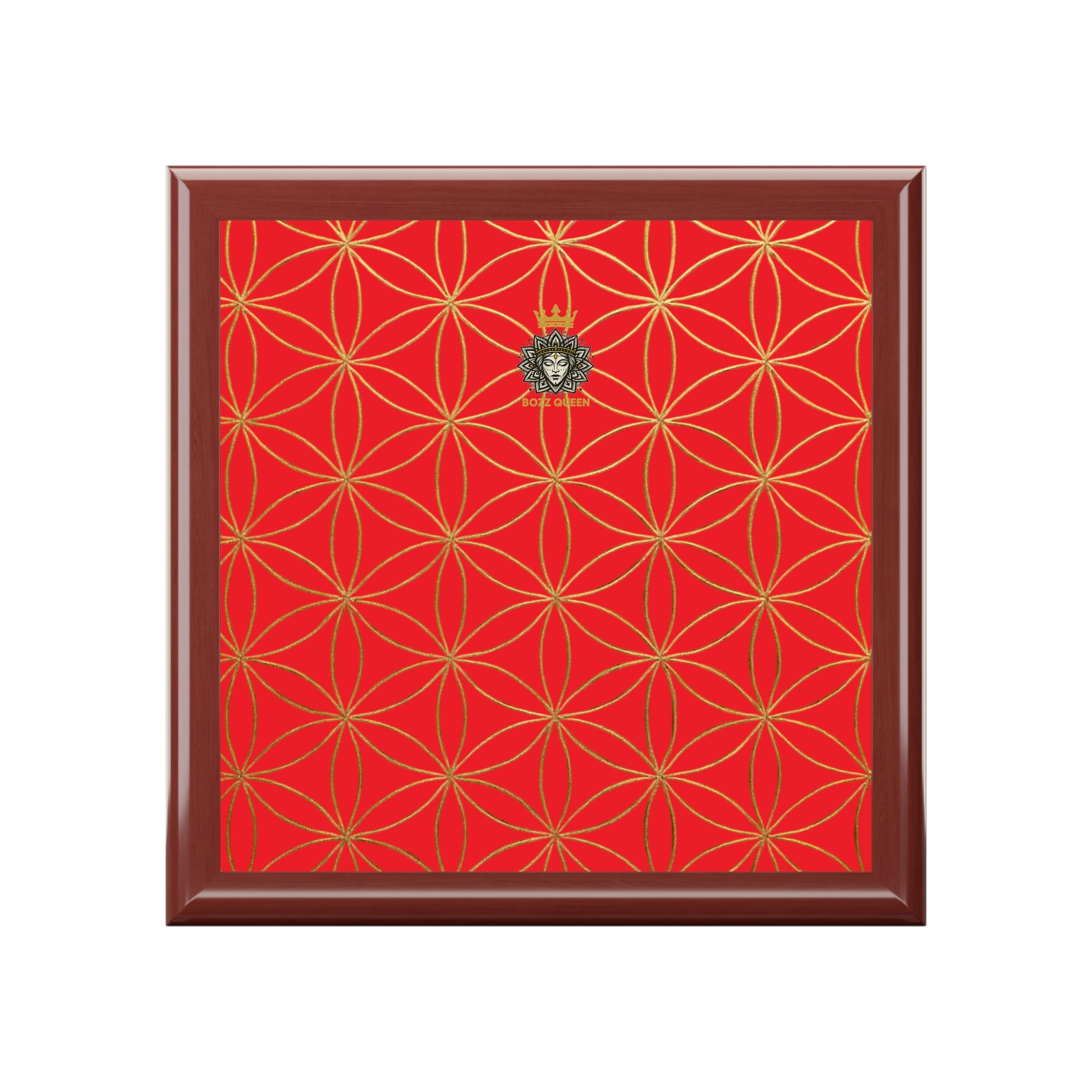 Flower of Life Jewelry Box - Royal Red Elegant Keepsake Organizer