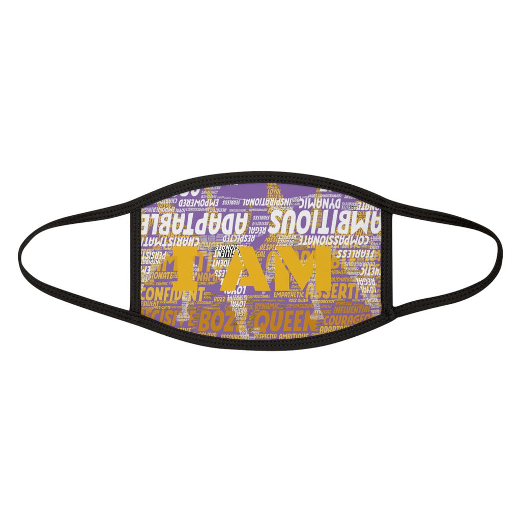 I AM Series Empowering Face Mask - Light Purple & Brown Mixed-Fabric with Inspirational Quotes