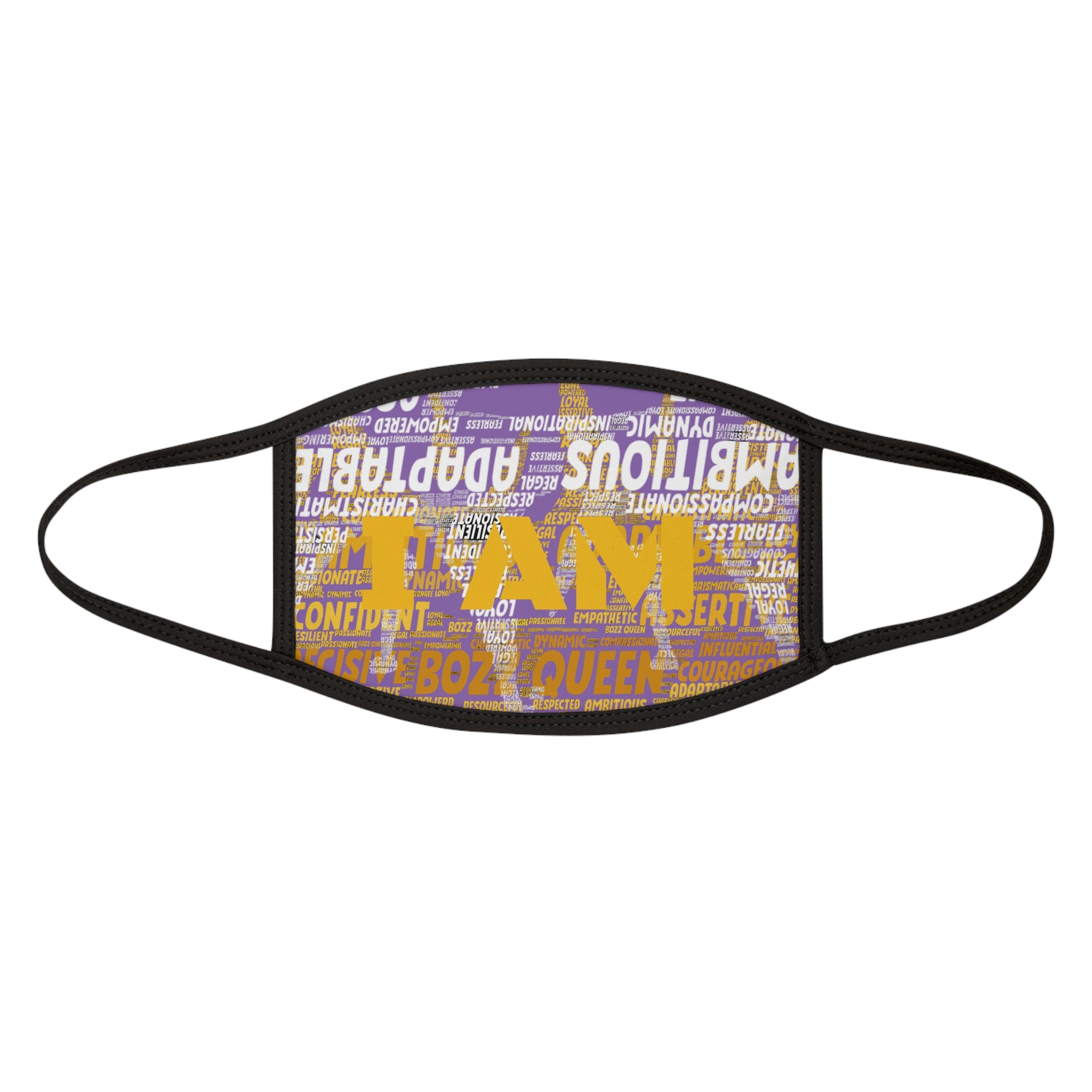 I AM Series Empowering Face Mask - Light Purple & Brown Mixed-Fabric with Inspirational Quotes