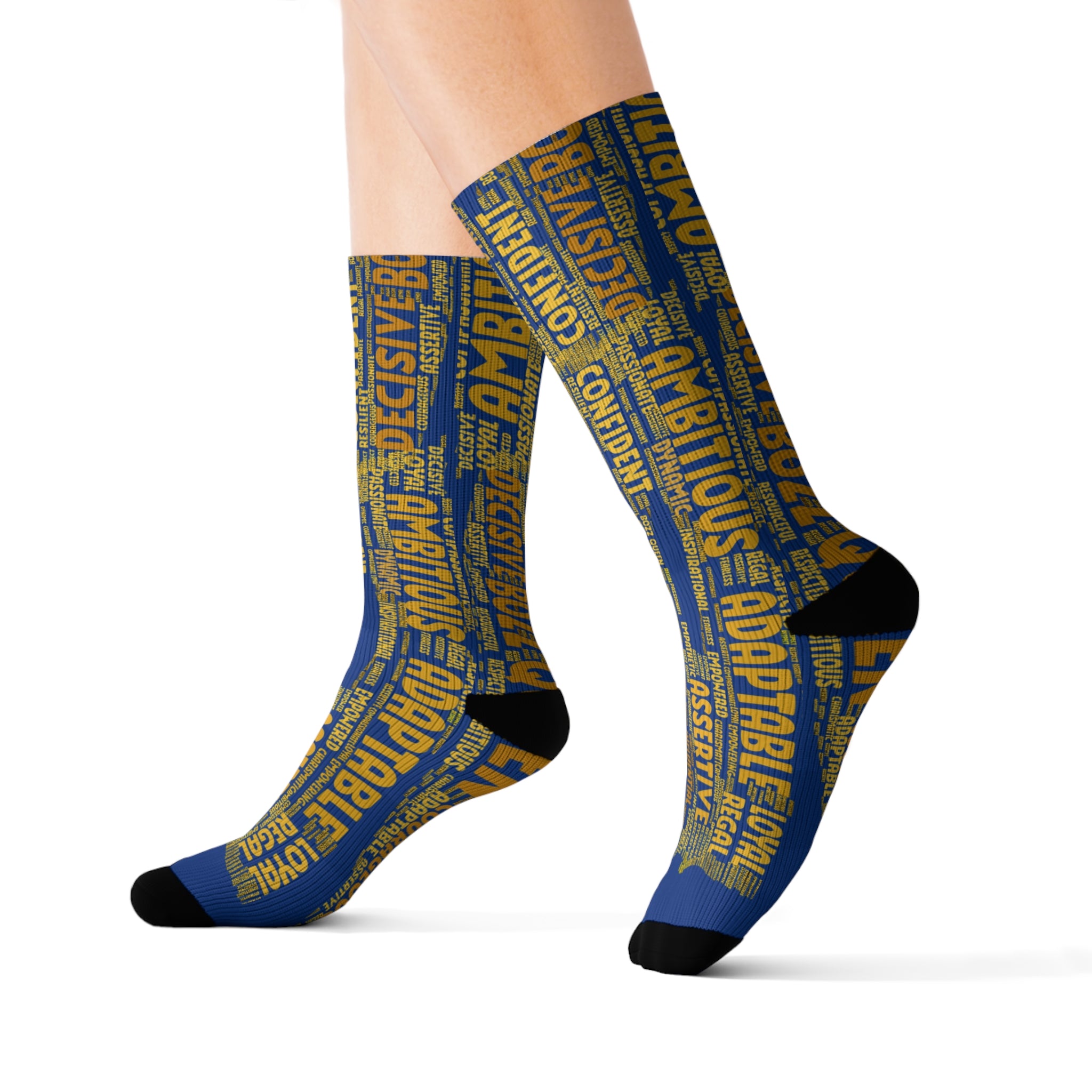 BOZZ QUEEN Dark Blue Bold Statement Socks - Empowering Motivational Wear