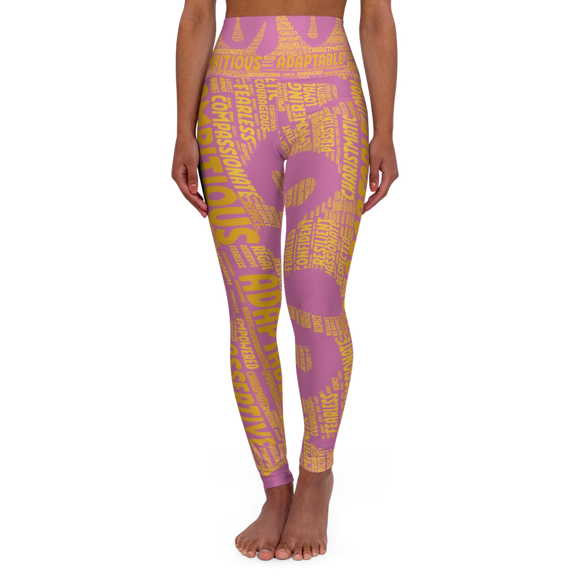 Empowering High Waisted Yoga Leggings - Motivational Activewear