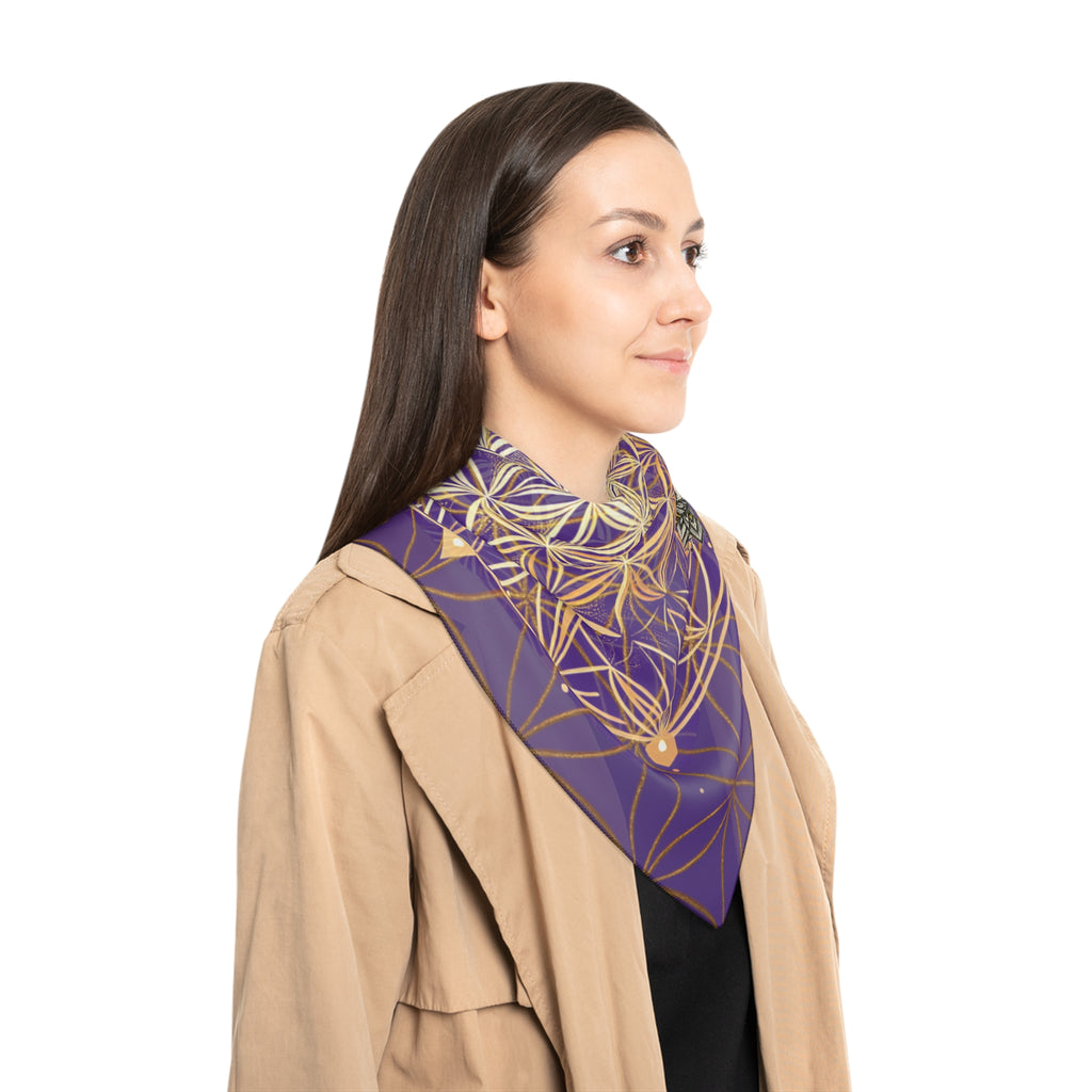 Flower of Life Purple Scarf - Sacred Geometry Spiritual Accessory