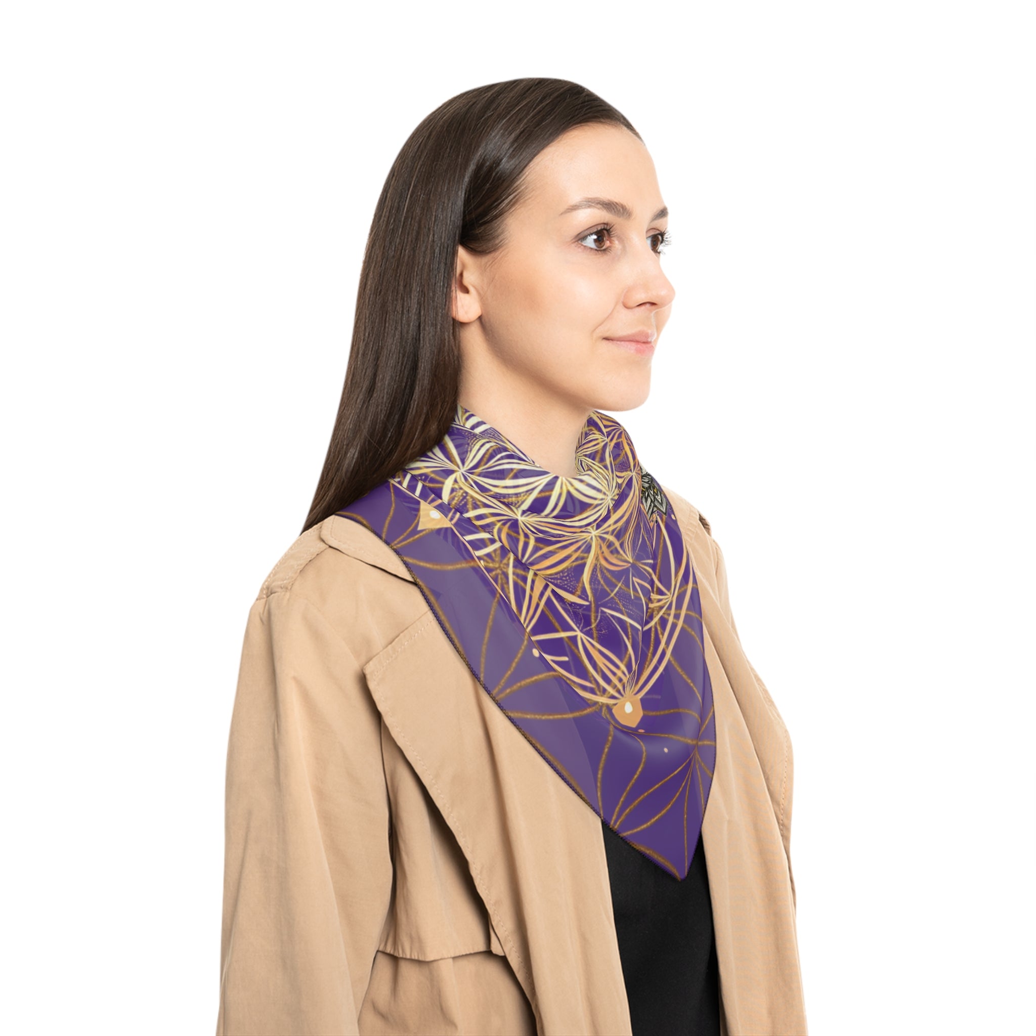 Flower of Life Purple Scarf - Sacred Geometry Spiritual Accessory