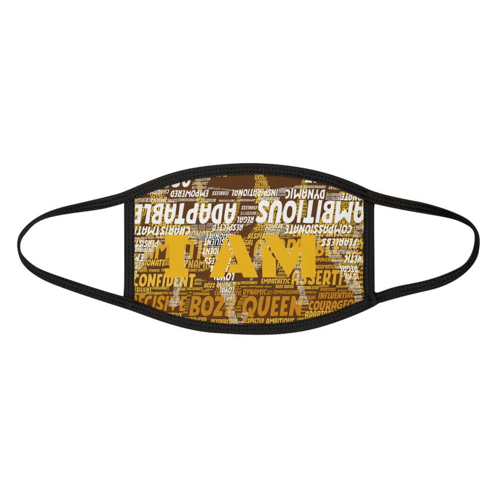 I AM Series Empowering Face Mask - Light Brown Mixed-Fabric with Inspirational Quotes