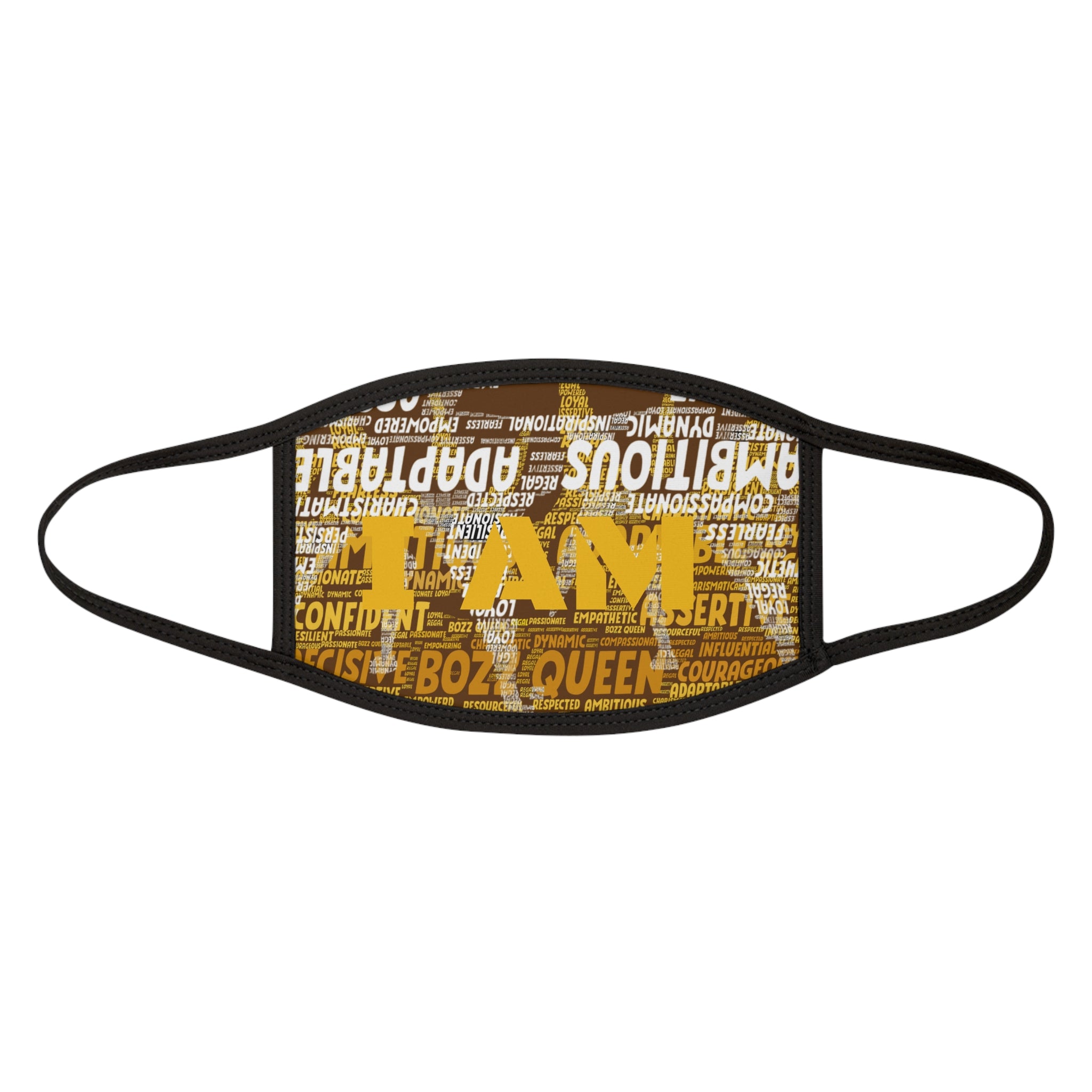 I AM Series Empowering Face Mask - Light Brown Mixed-Fabric with Inspirational Quotes