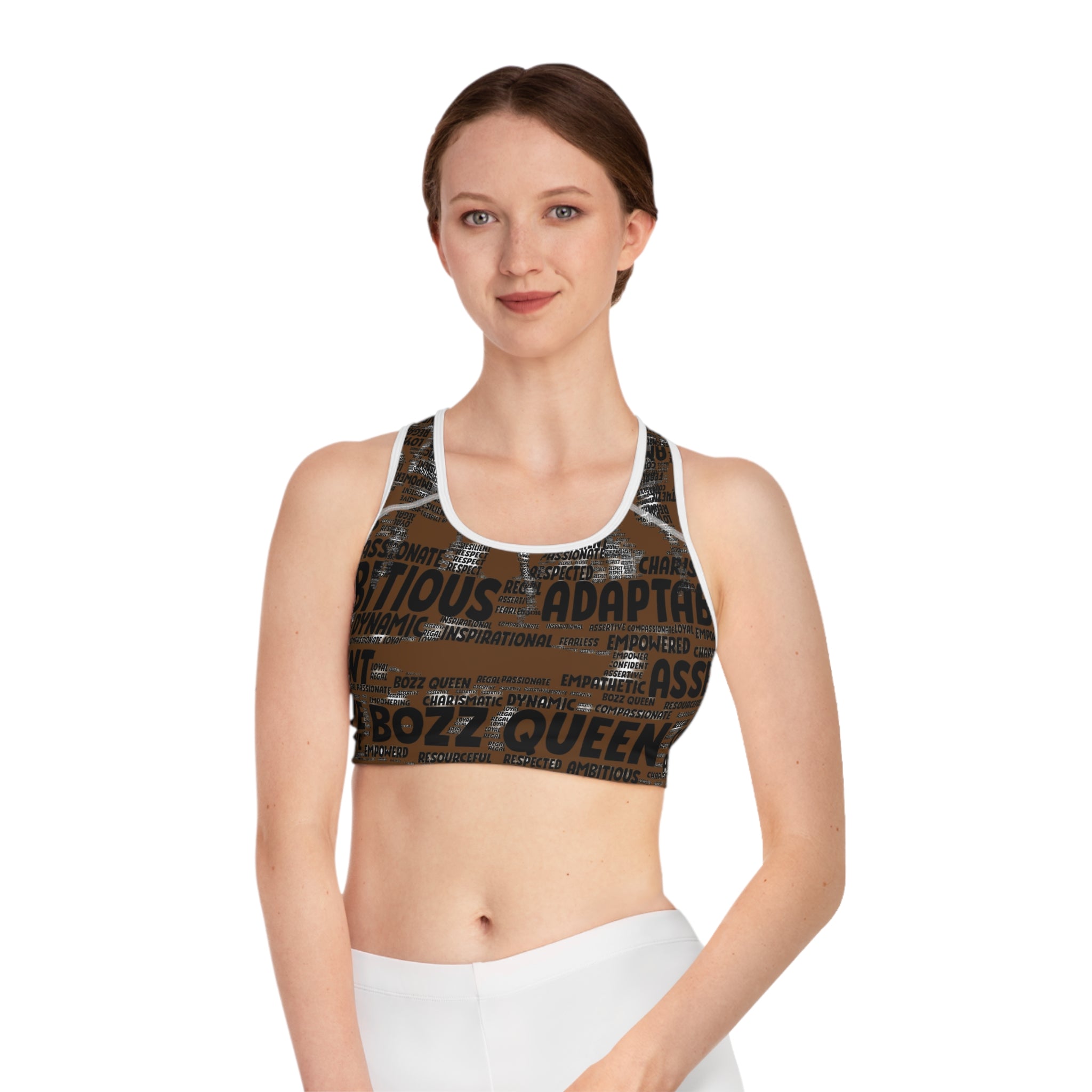 Empowering Sports Bra - Bozz Queen Origin Collection | Brown & Black