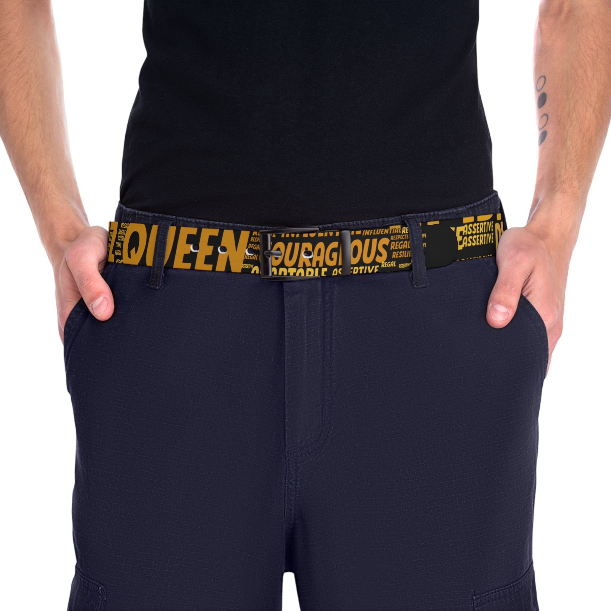 BOZZ QUEEN Motivational Belt - Empowering Quote Fashion Accessory