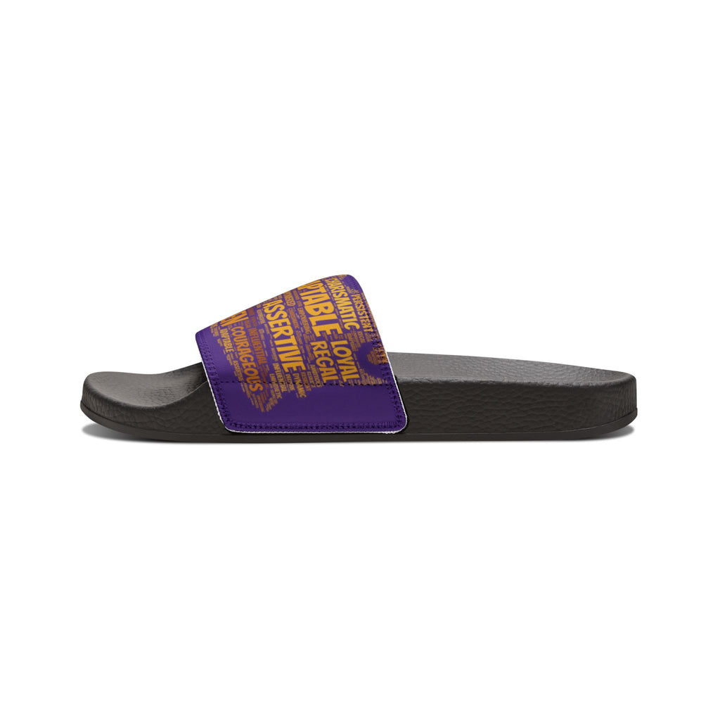 Bozz Queen Purple & Gold Women's Sandals - Removable Strap Beach Slides