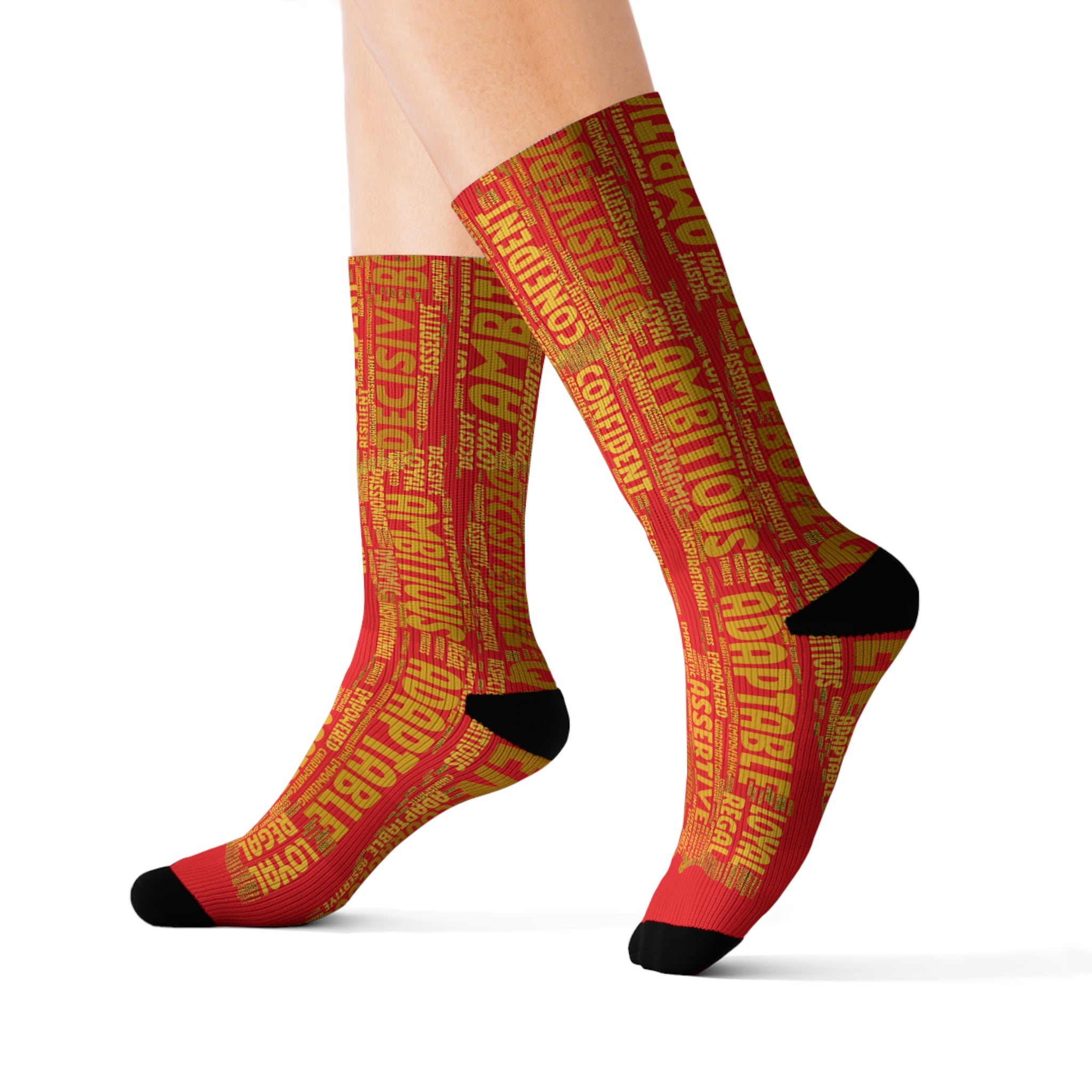 Red Bold Statement Socks | Inspirational Gift, Trendy Accessories, Positive Affirmations, Unique Fashion, Motivational Wear