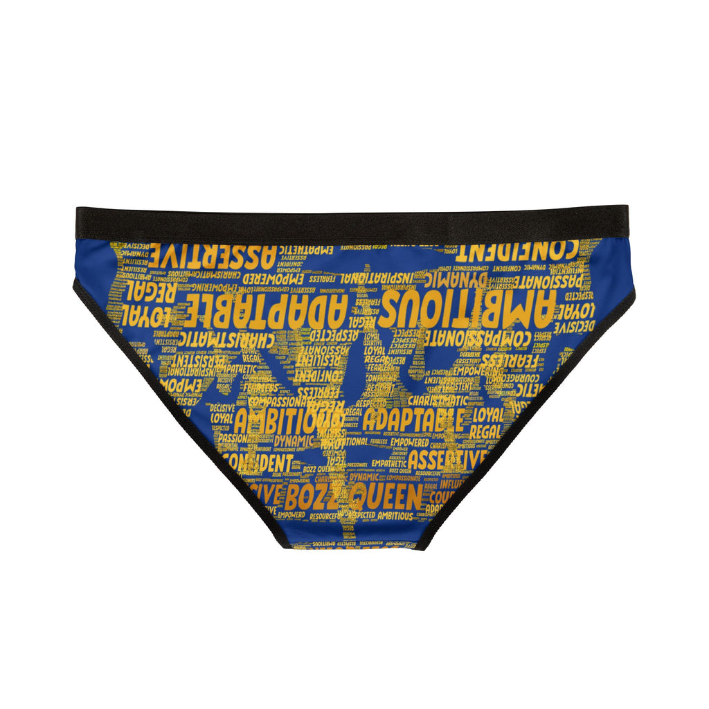 Women's Dark Blue Yellow Motivational Underwear - Bold Statement Lingerie