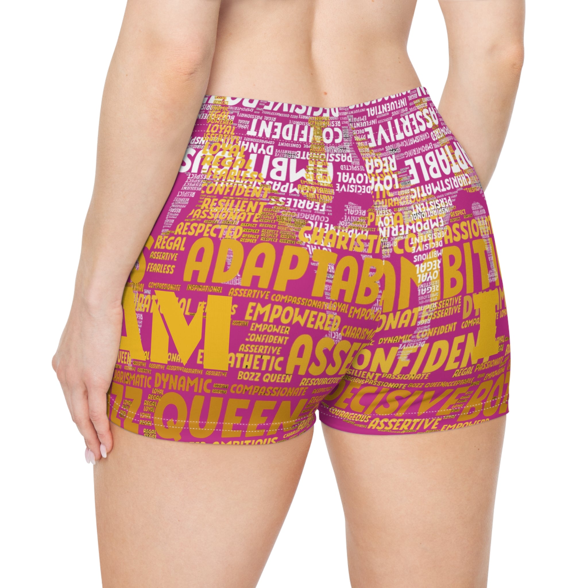 Pink I AM Series Women's Empowerment Shorts - Motivational Activewear