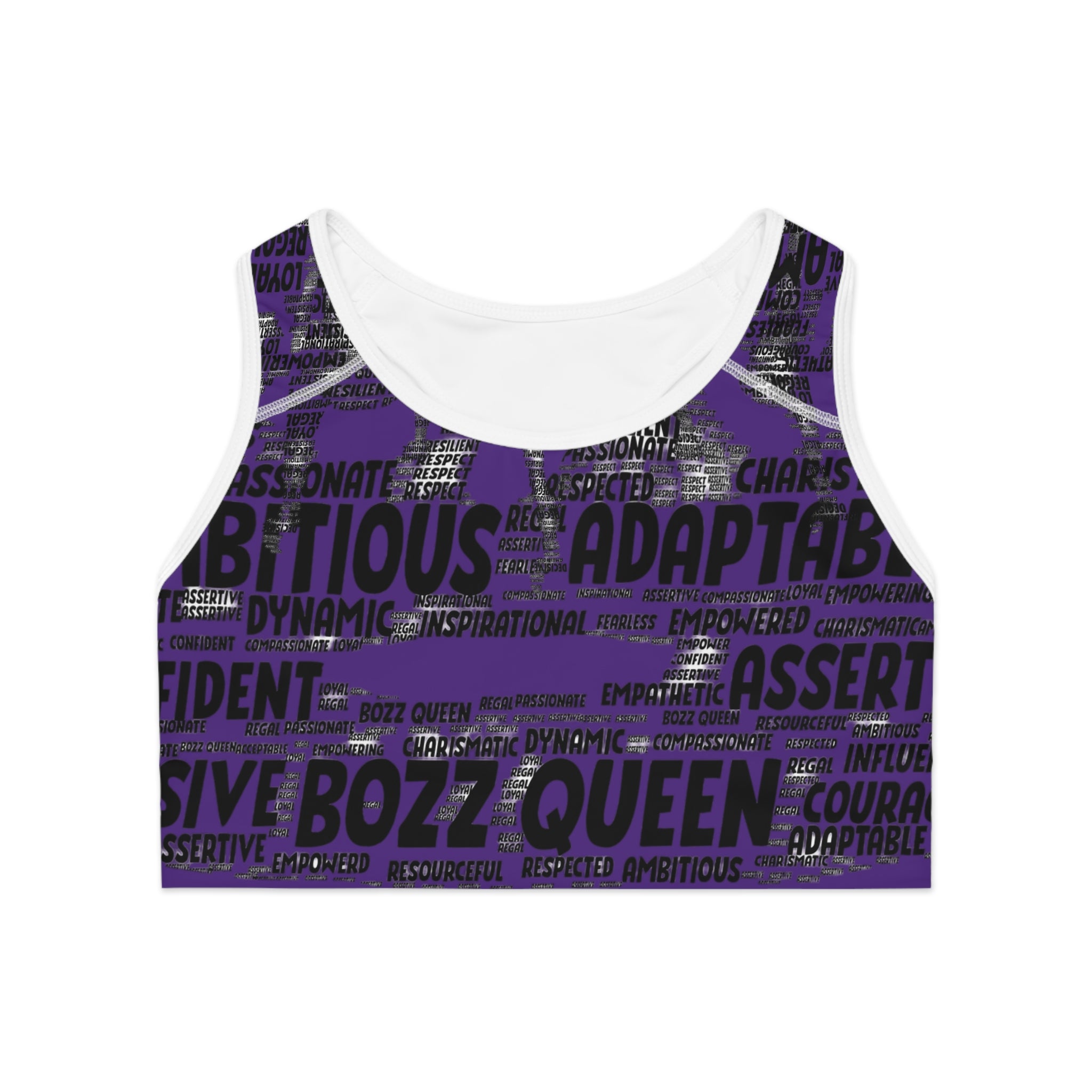 Empowering Sports Bra - Bozz Queen Origin Collection | Purple & Black