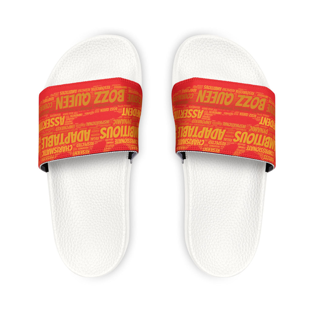 Bozz Queen Red & Gold Women's Sandals - Removable Strap Beach Slides