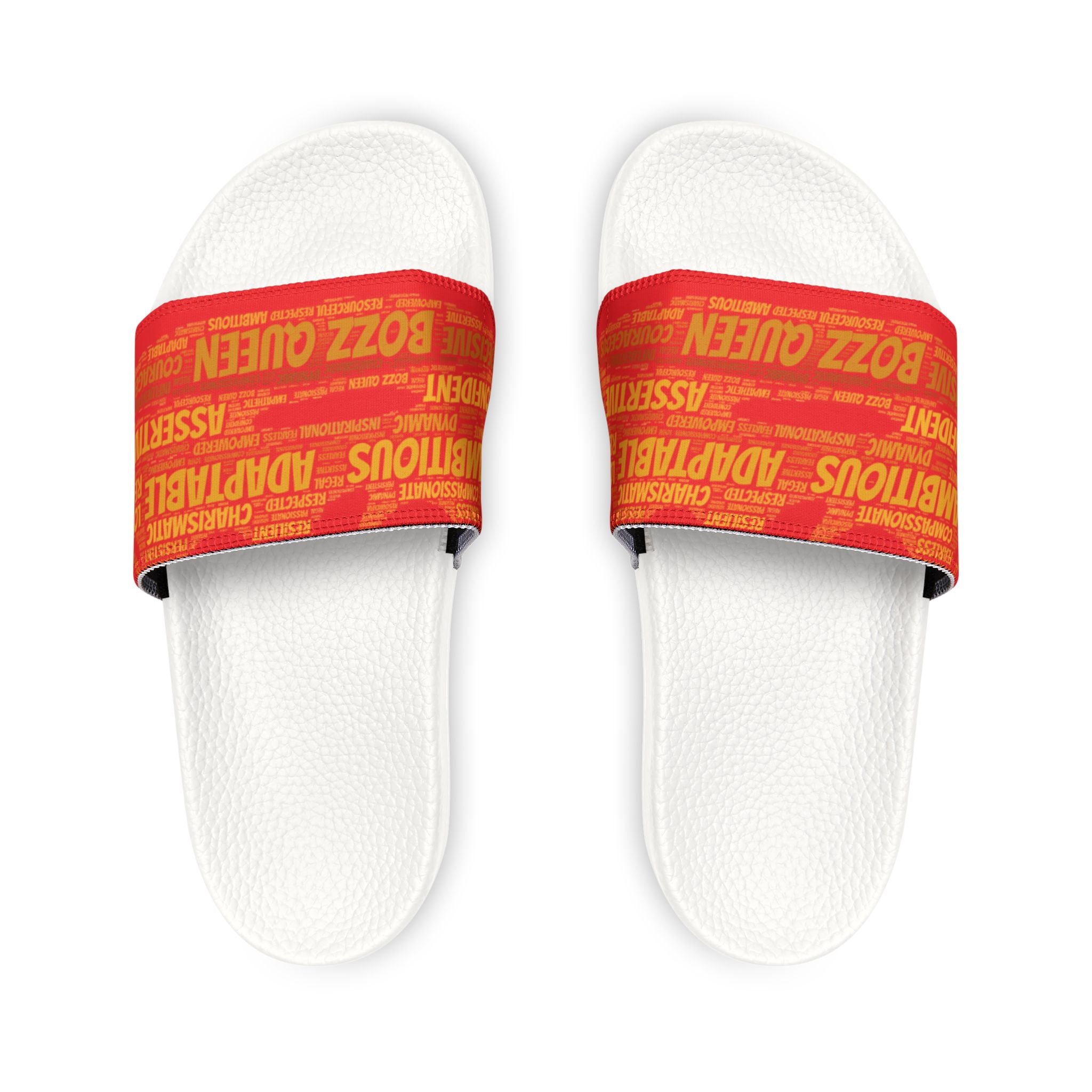 Bozz Queen Red & Gold Women's Sandals - Removable Strap Beach Slides