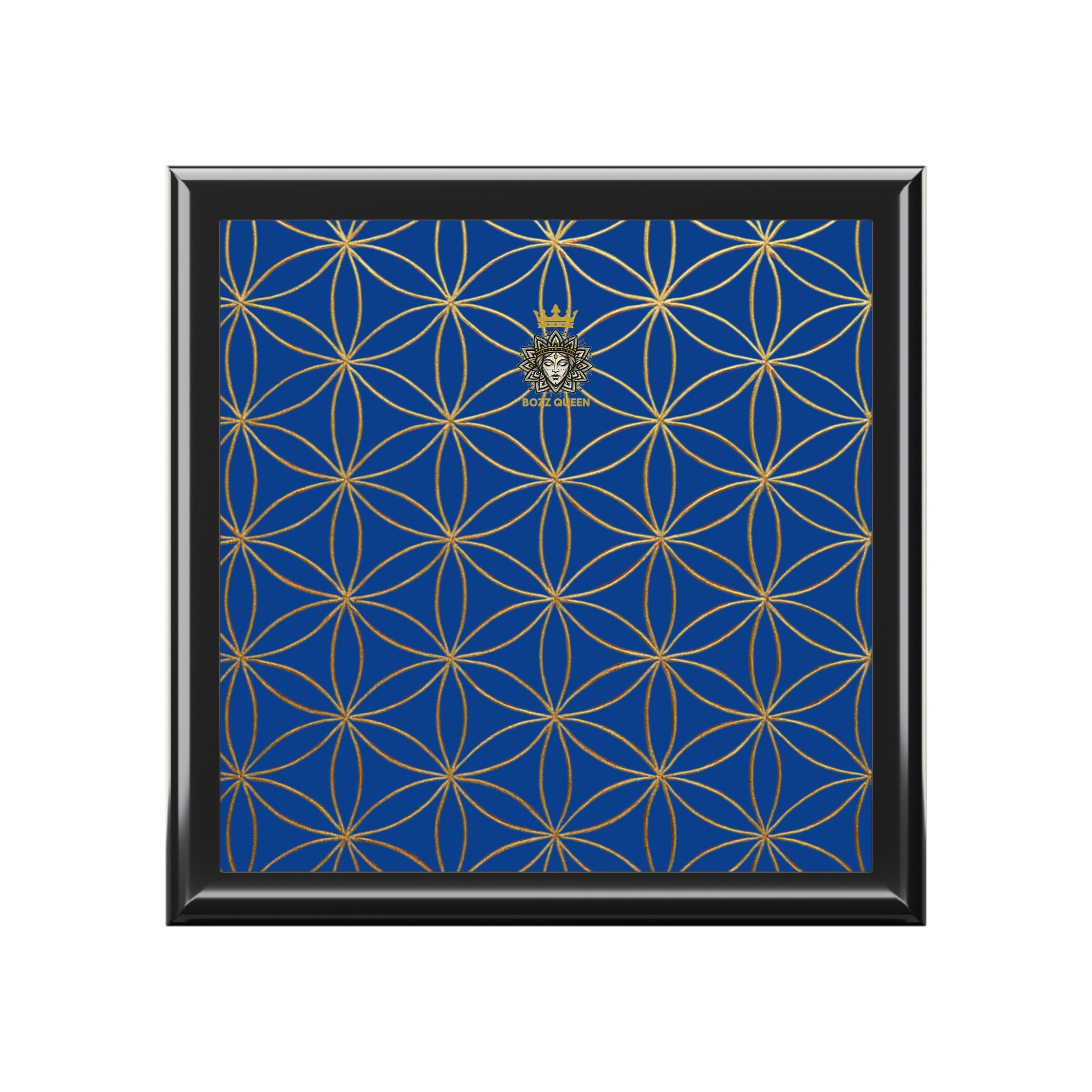 Flower of Life Jewelry Box - Blue Purple Elegant Keepsake Organizer